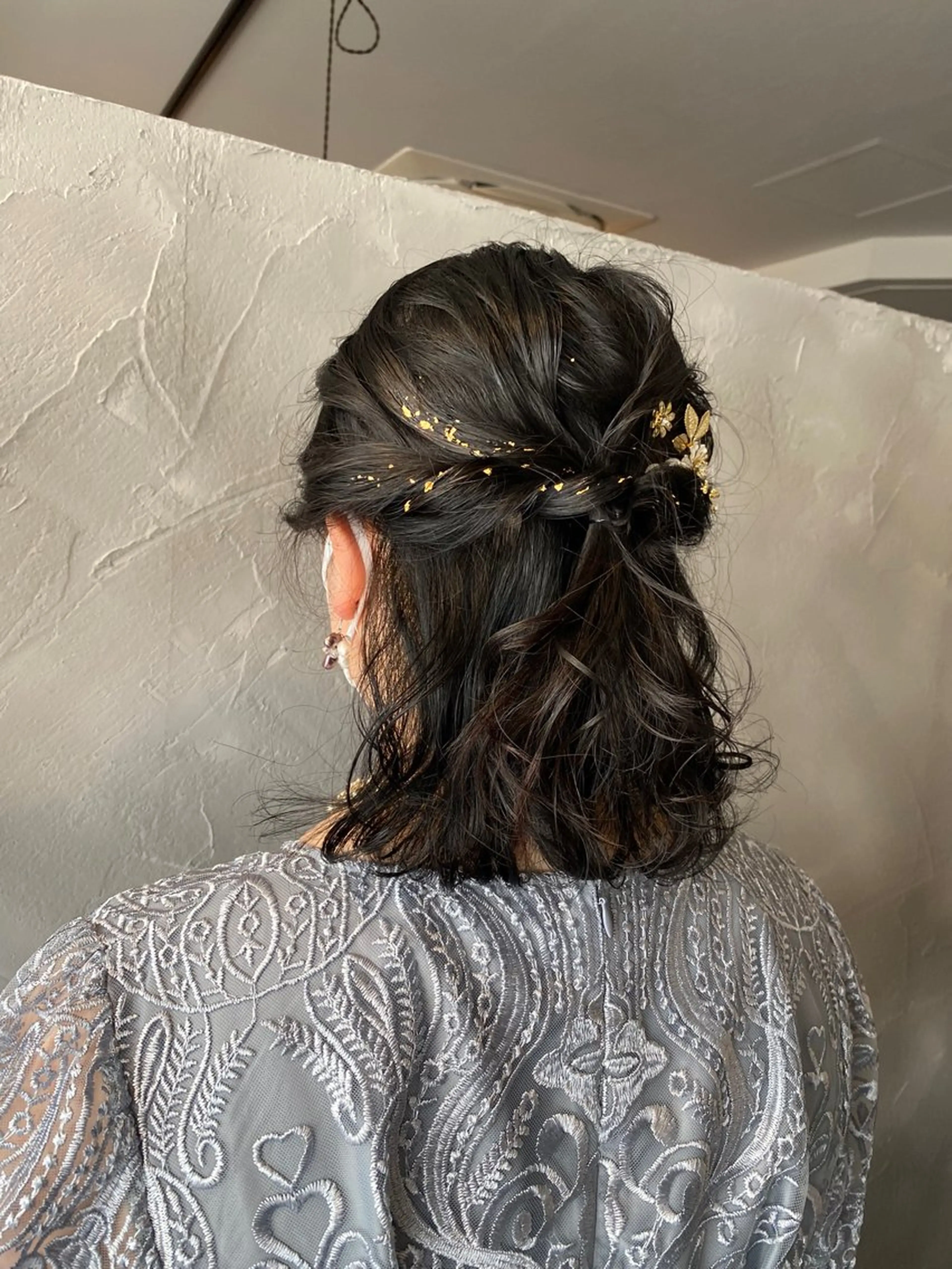 ヘアアレンジ ハーフアップ 結婚式・ブライダル ボブ 石井 大空のヘアスタイル