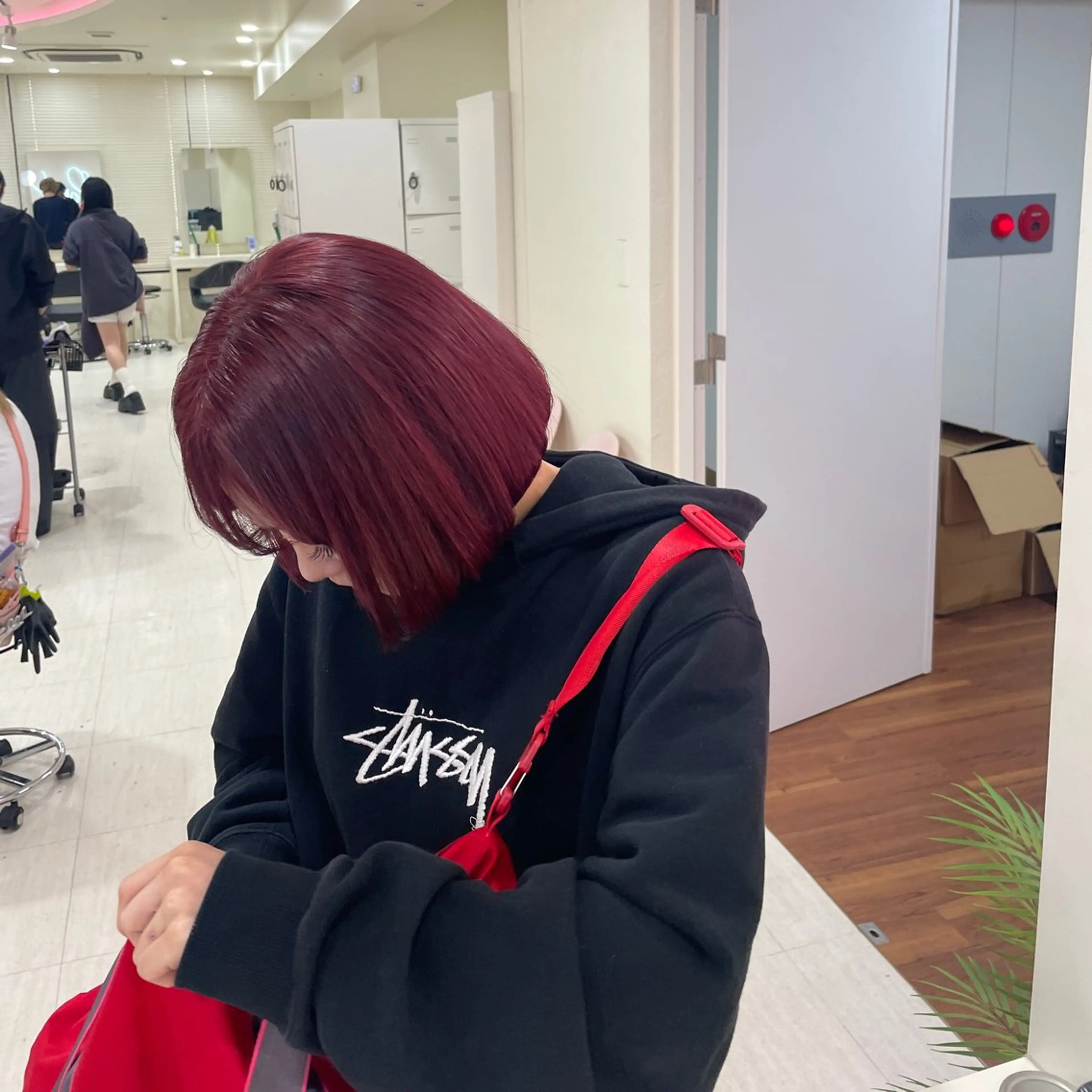 ミディアム ヘアカラー トリートメント ヘアセット 💗暖色カラー💗 ツヤ髪💗Mayaのヘアスタイル