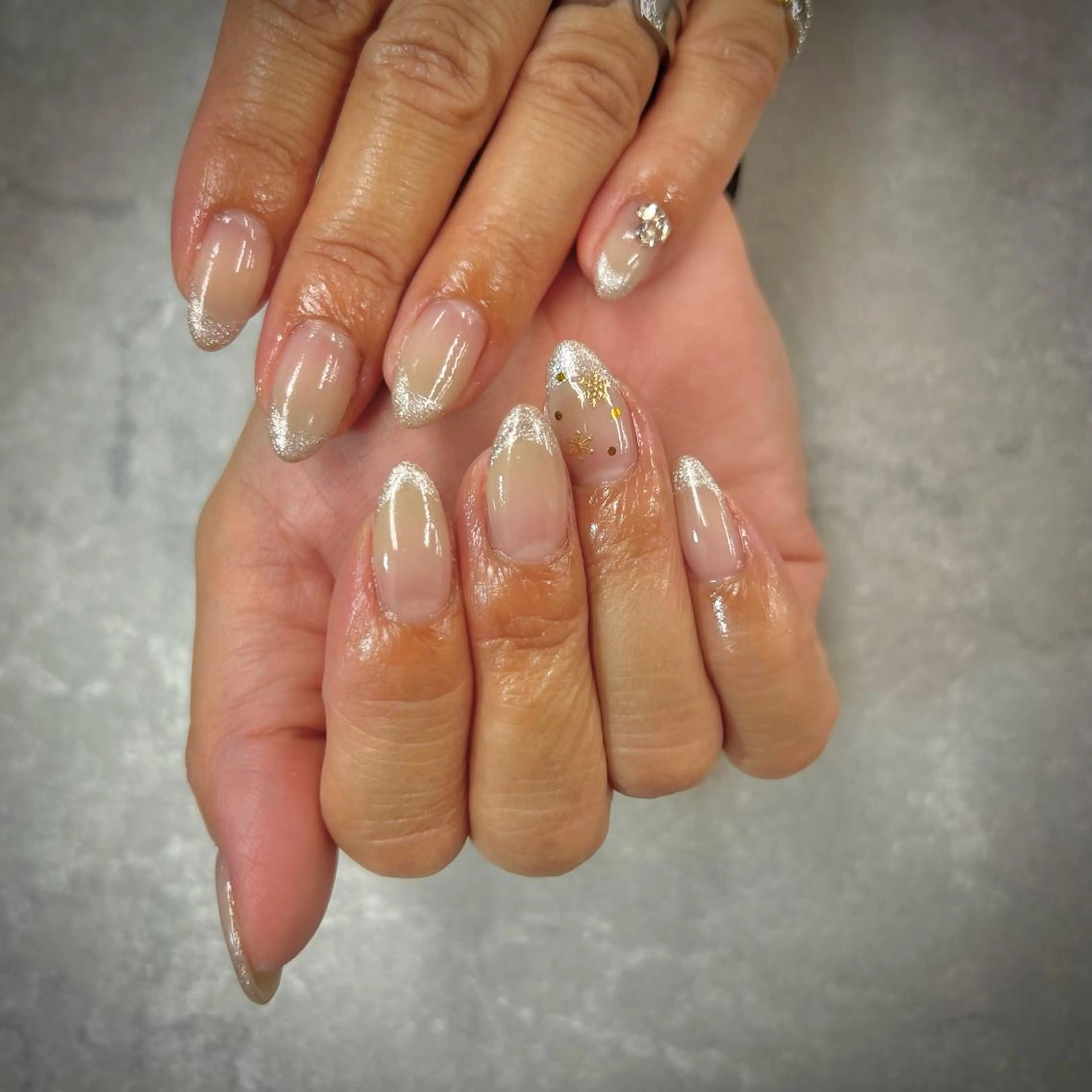 ネイル フットネイル フレンチネイル ジェルネイル ガラスフレンチ グラデーション YAGAWA NAOのネイルデザイン