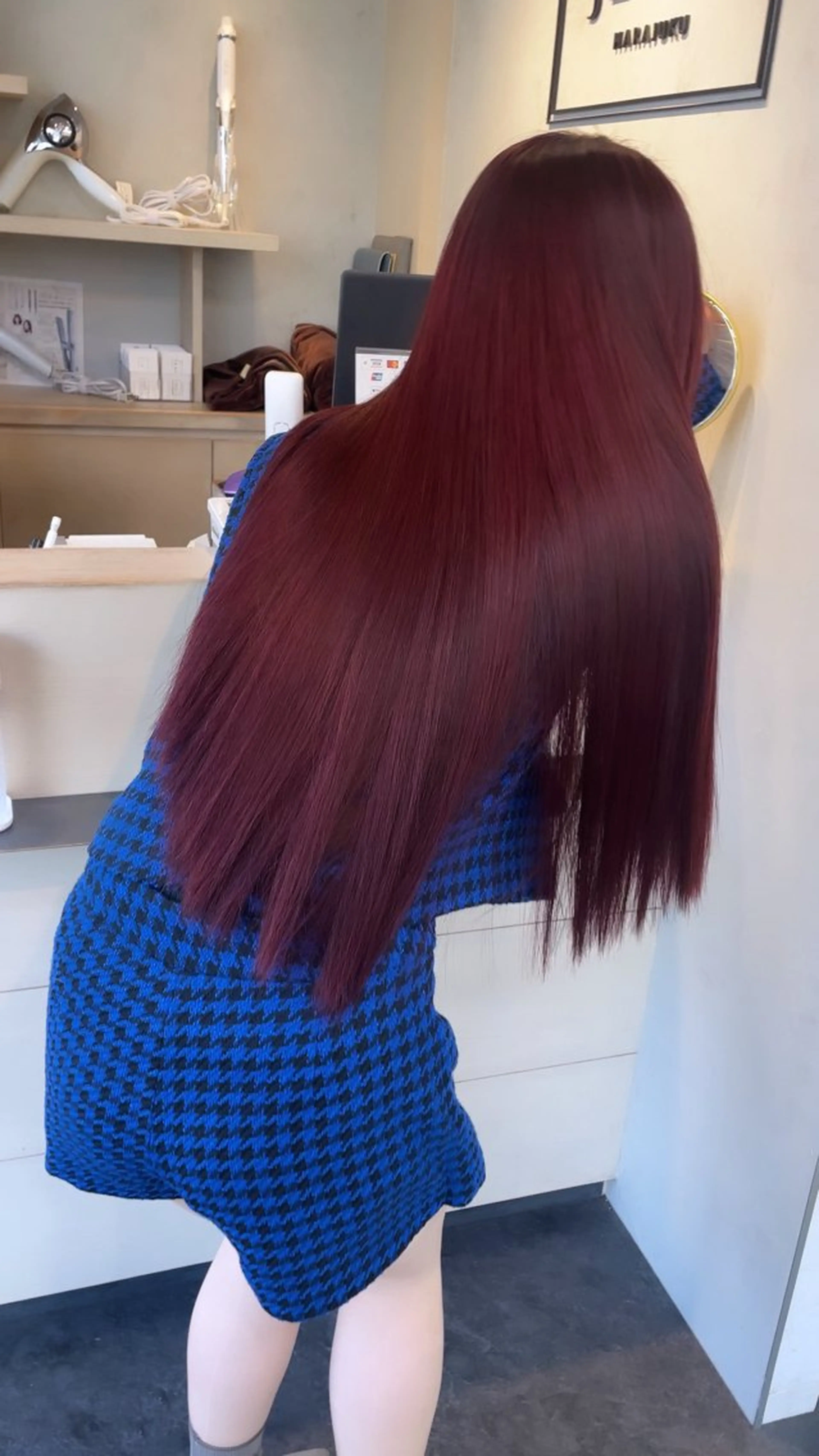 ロング カラー ブリーチ ブリーチなしカラー ピンクカラー ブリーチなしピンク 縮毛艶髪矯正/吉村のヘアスタイル