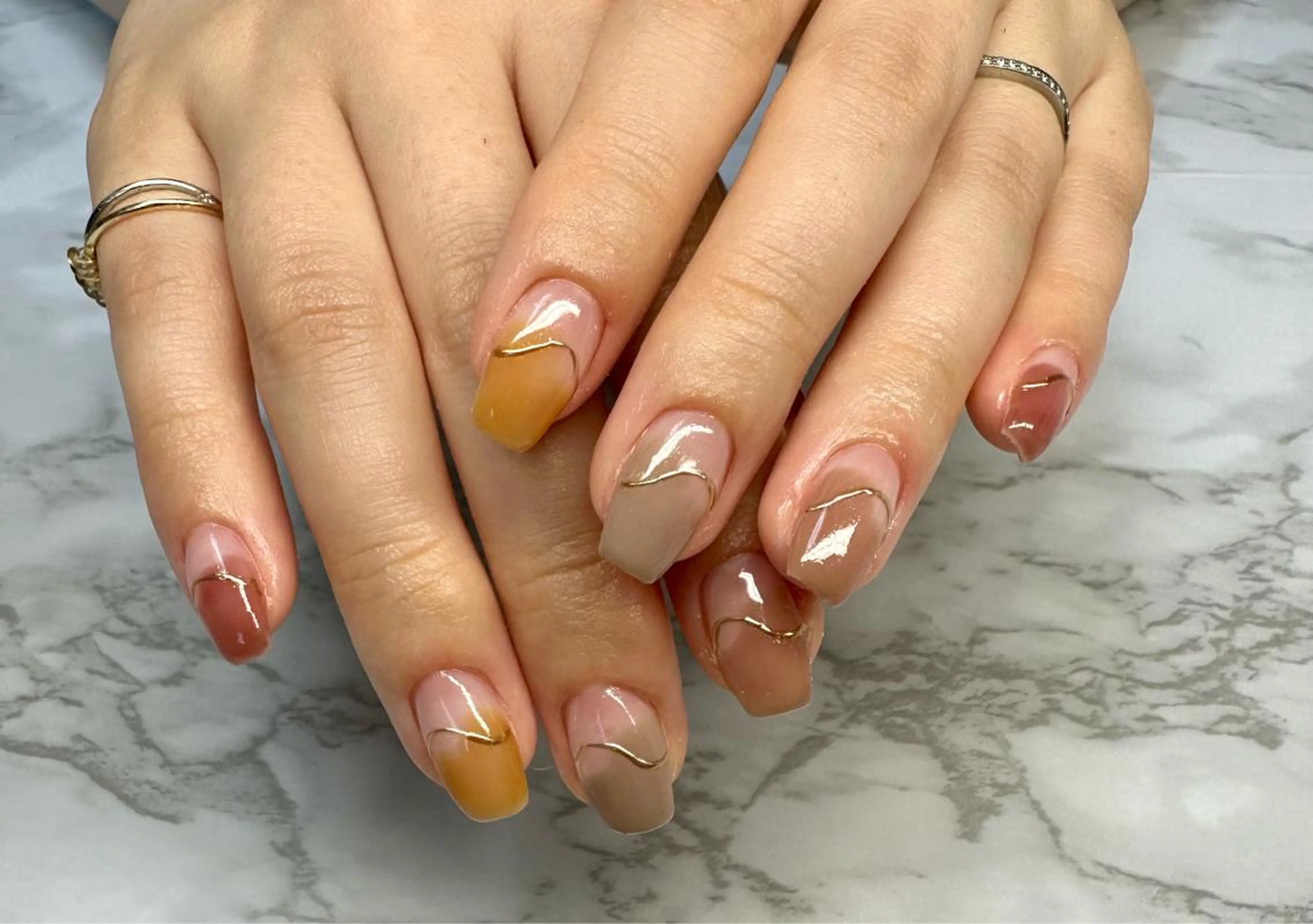 ネイル アートネイル ニュアンスネイル 夏ネイル M.N_ nailのネイルデザイン