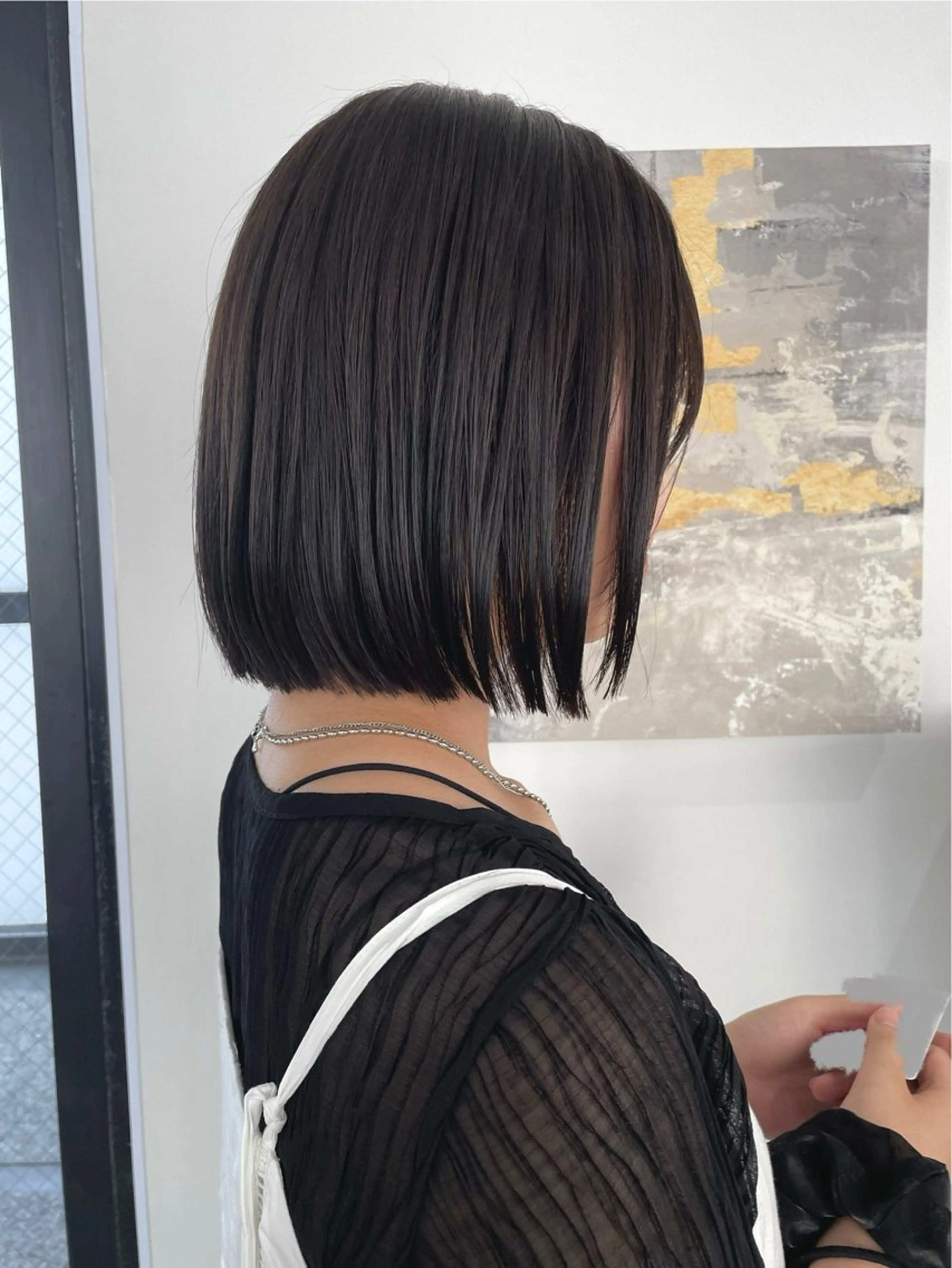 ショート 切りっぱなしボブ ボブ カット Mina/岡山/矯正 ブリーチ/レイヤーのヘアスタイル