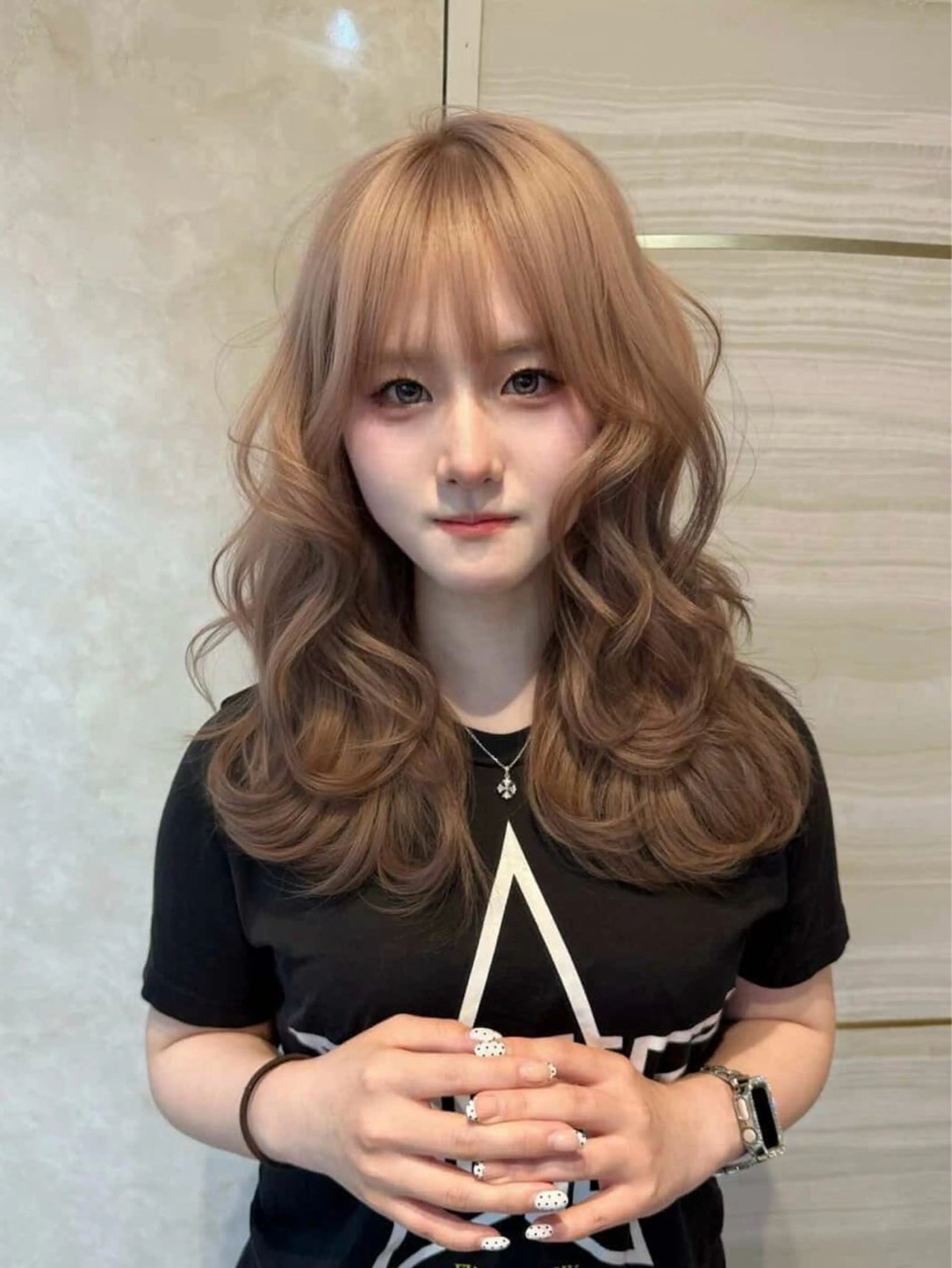 ミディアム カラー ヘアアレンジ ヘアカラー トリートメント 🌱巴結生🌿大宮 ☁️ミルクティーのヘアスタイル