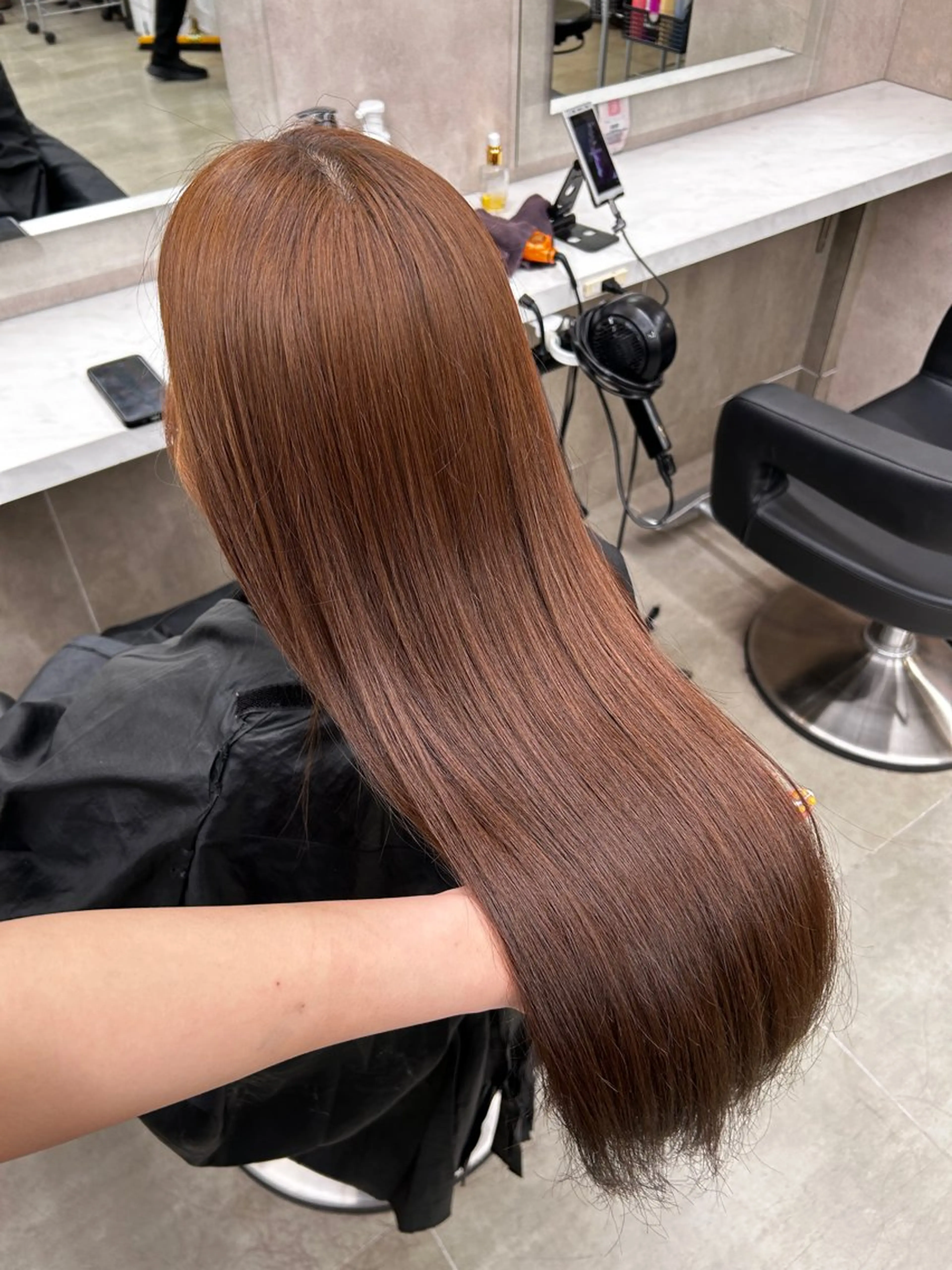 ロング カラー カット ヘアカラー トリートメント ヘッドスパ ヘアセット 🥯縮毛/レイヤー/ ベージュヘア🥯のヘアスタイル