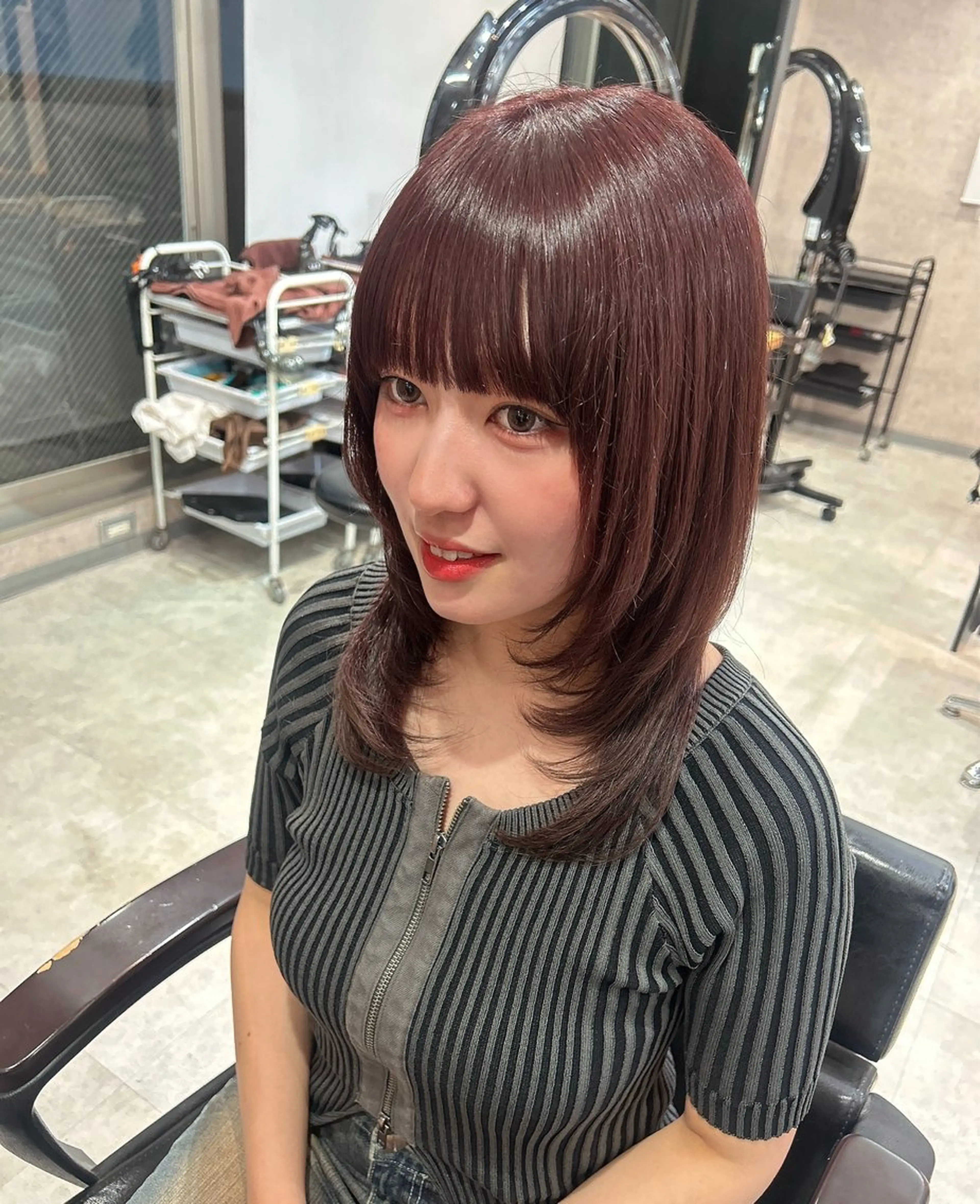 ミディアム レイヤーカット カット ヘアカラー 沼野 奈美/CREAMのヘアスタイル