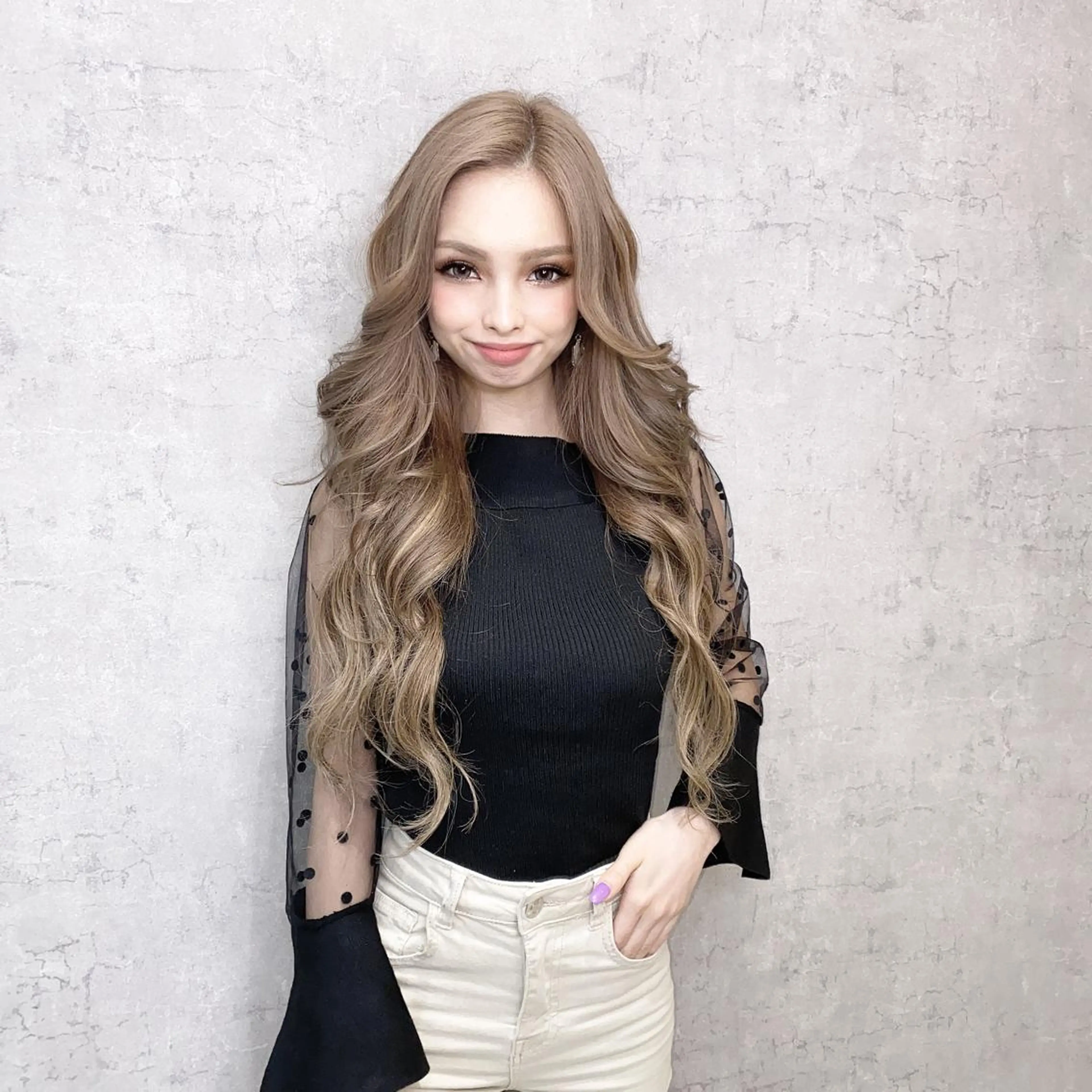 ロング シールエクステ アッシュ エクステ レイヤーカット エクステ 【GRIZZ】グリス所属・エクステサロン GRIZZのヘアスタイル