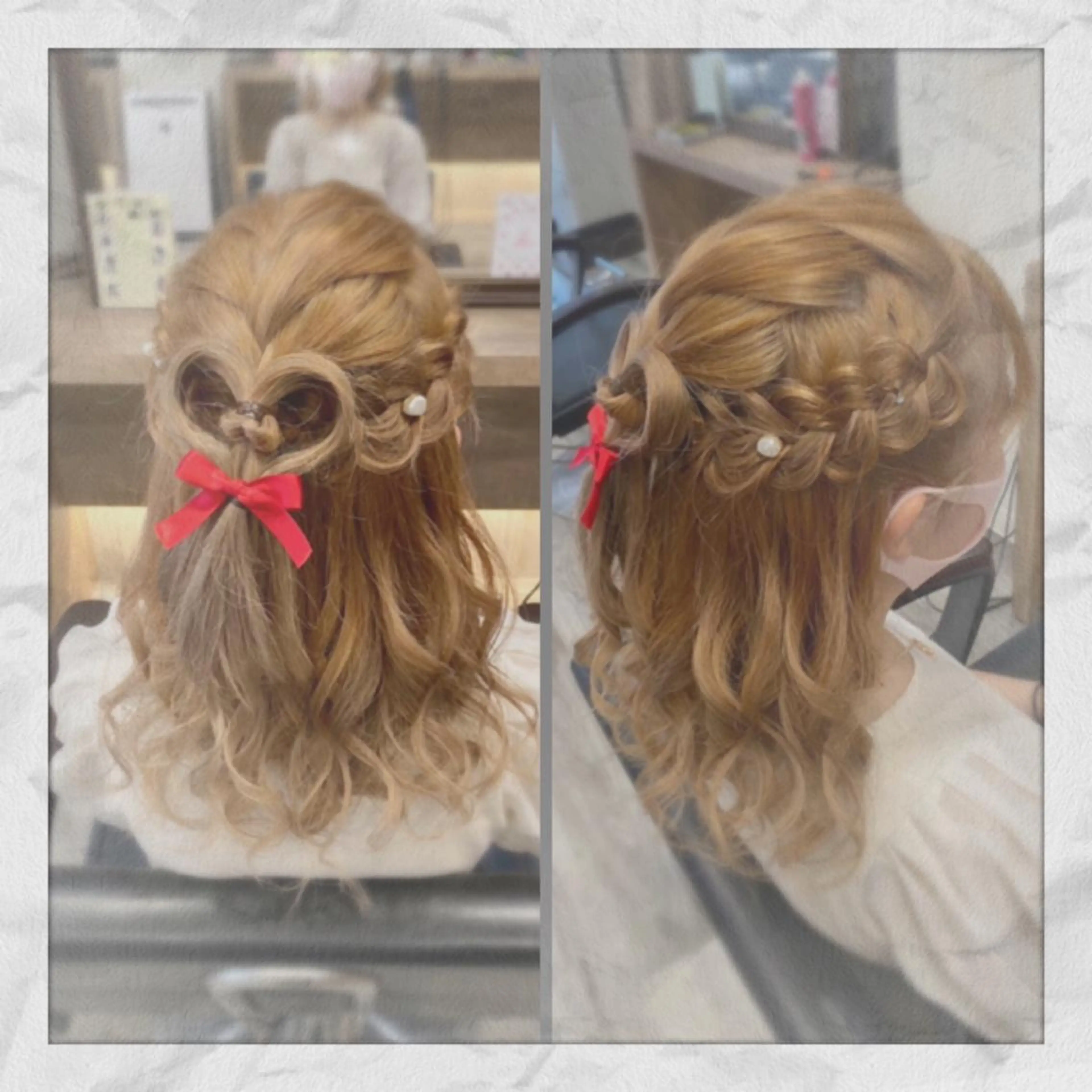 セミロング ヘアアレンジ ハーフアップ ヘアセット ヘアセット/着付け 𓇼 松本 夏美𓇼のヘアスタイル