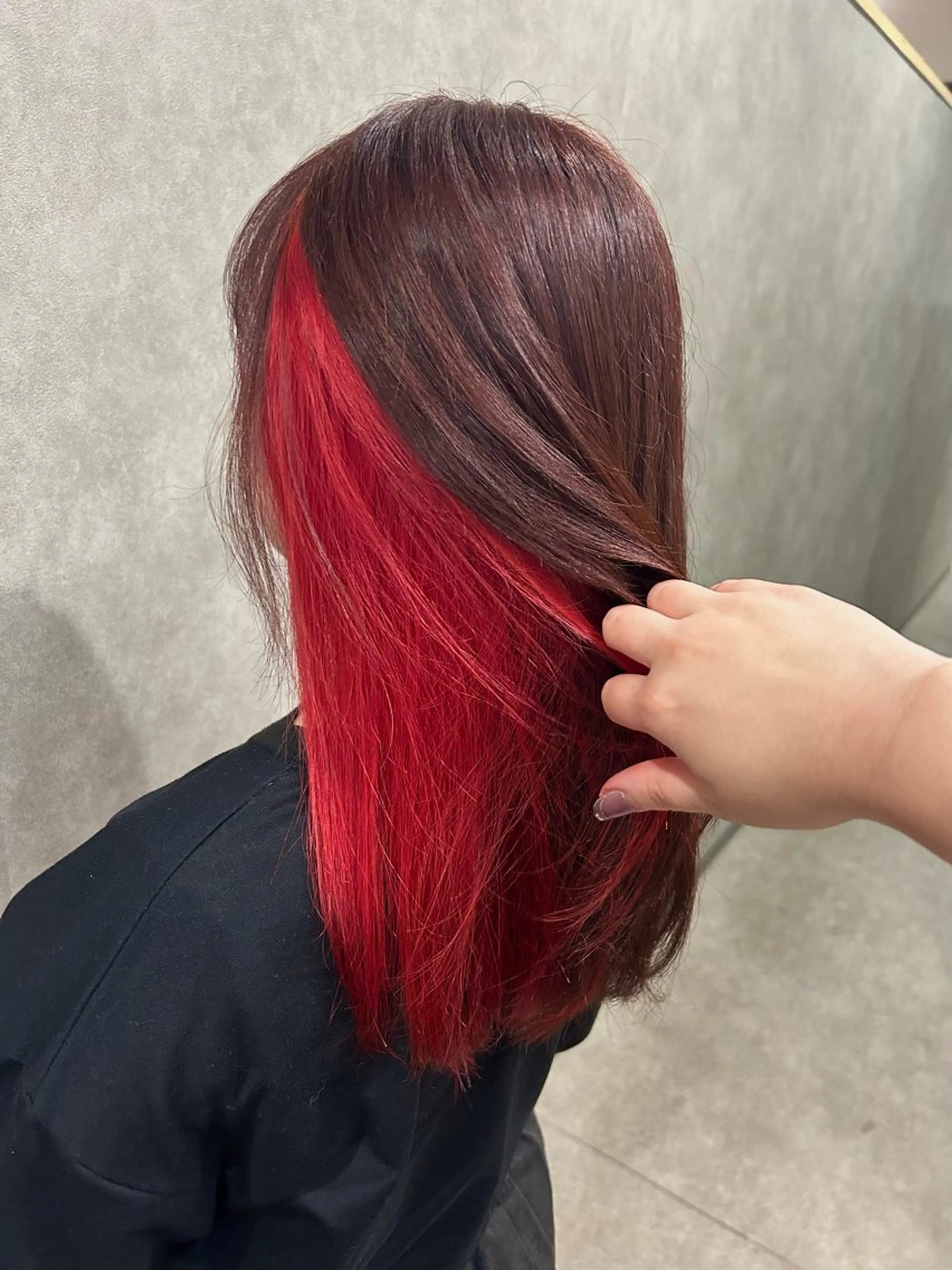セミロング カラー ブラウンカラー レッドカラー ヘアカラー トリートメント ミルクティー職人× HIROSEのヘアスタイル