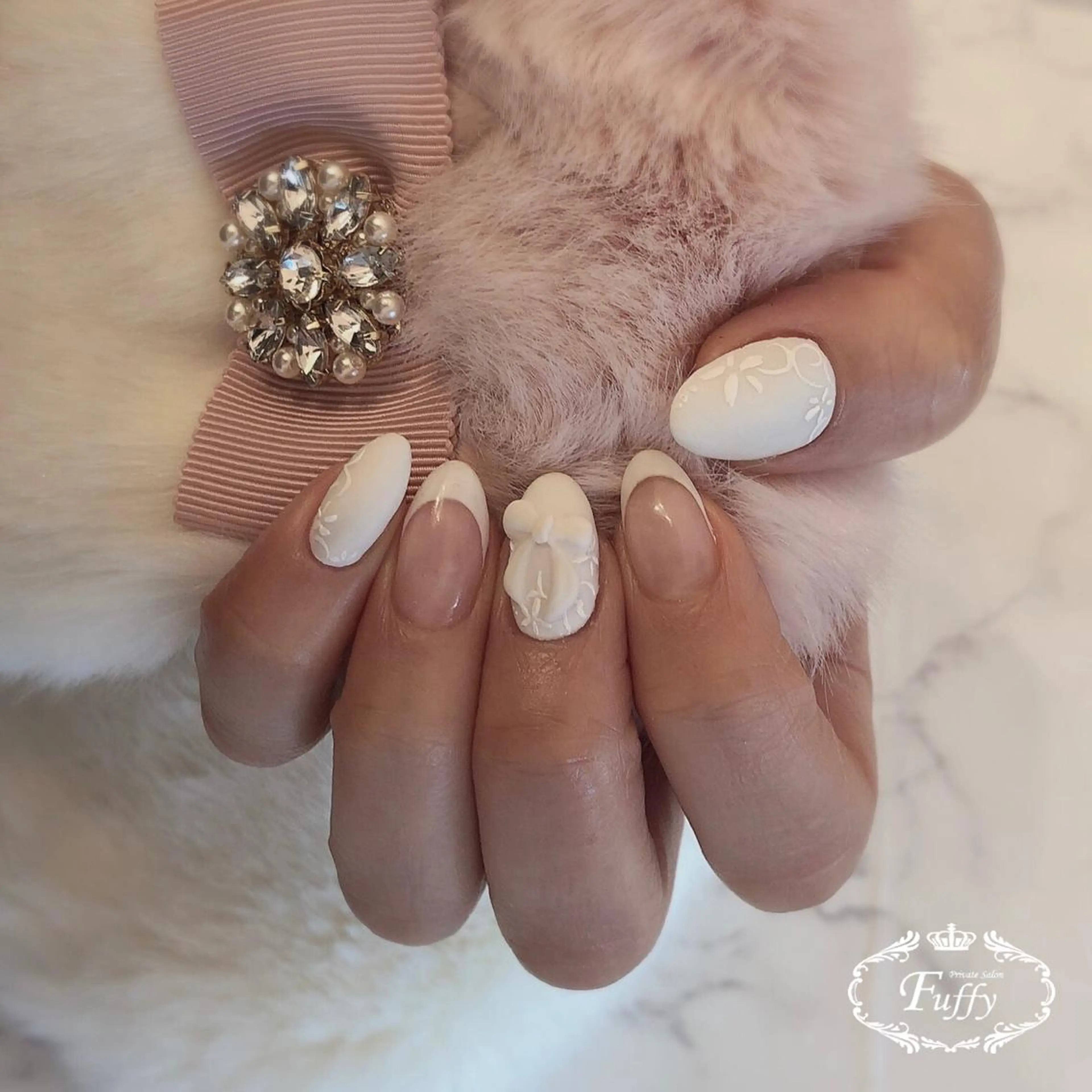 ネイル アートネイル リボン ハンドネイル フーフィー Fuffyのネイルデザイン