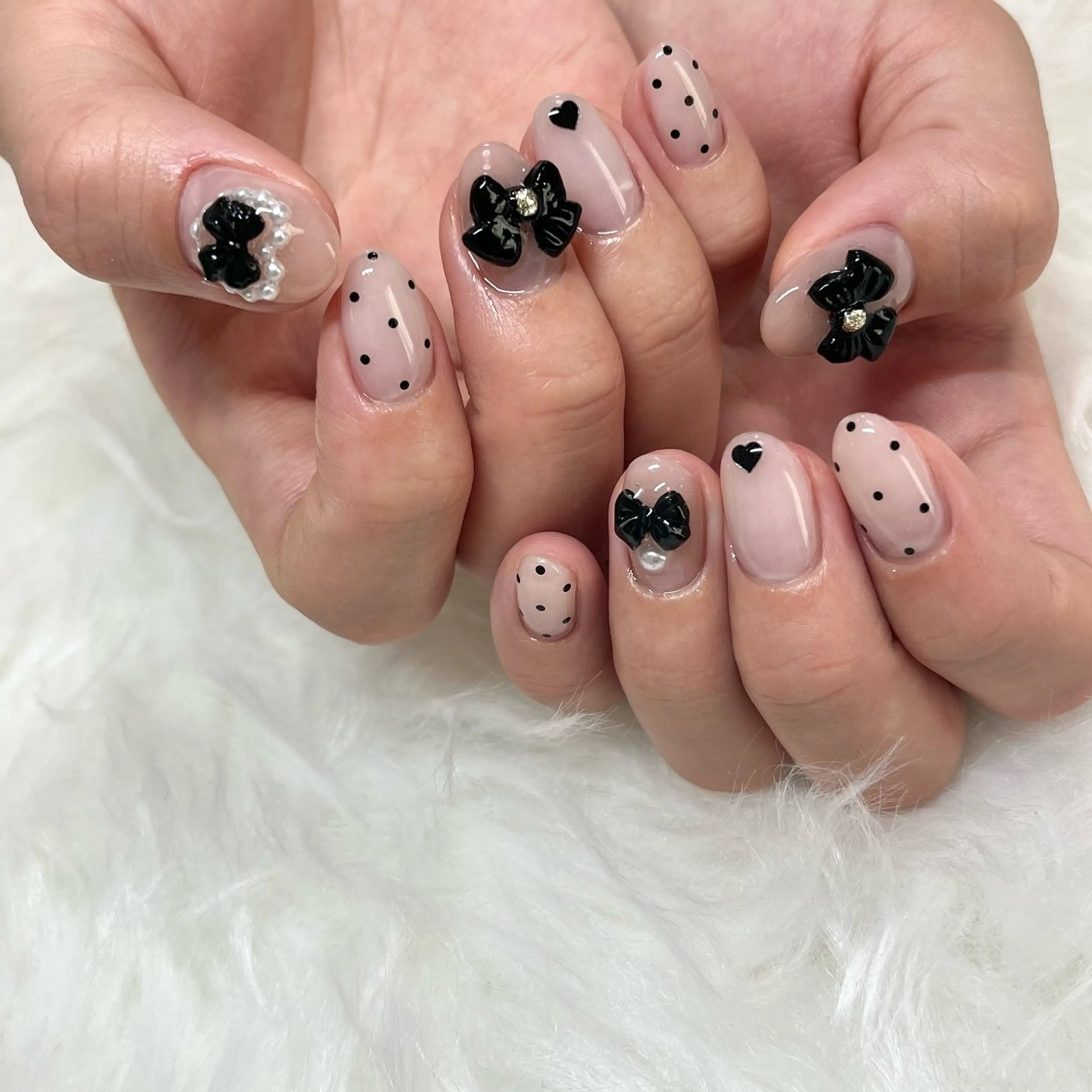 ネイル 持ち込み リボン ハンドネイル Chipi Nailのネイルデザイン