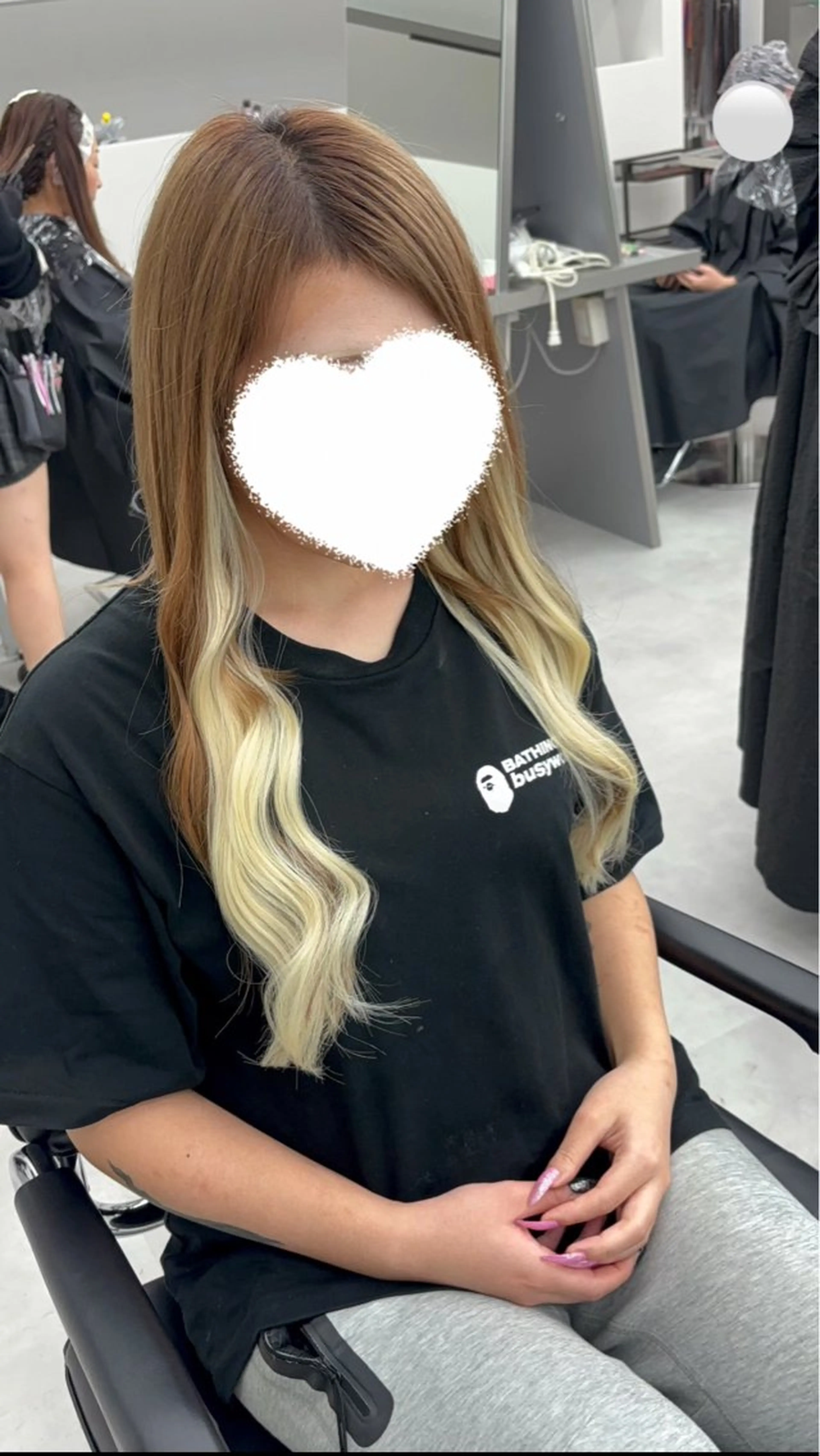 ロング カラー 羽エクステ/シール エクステ/横浜駅5分のヘアスタイル