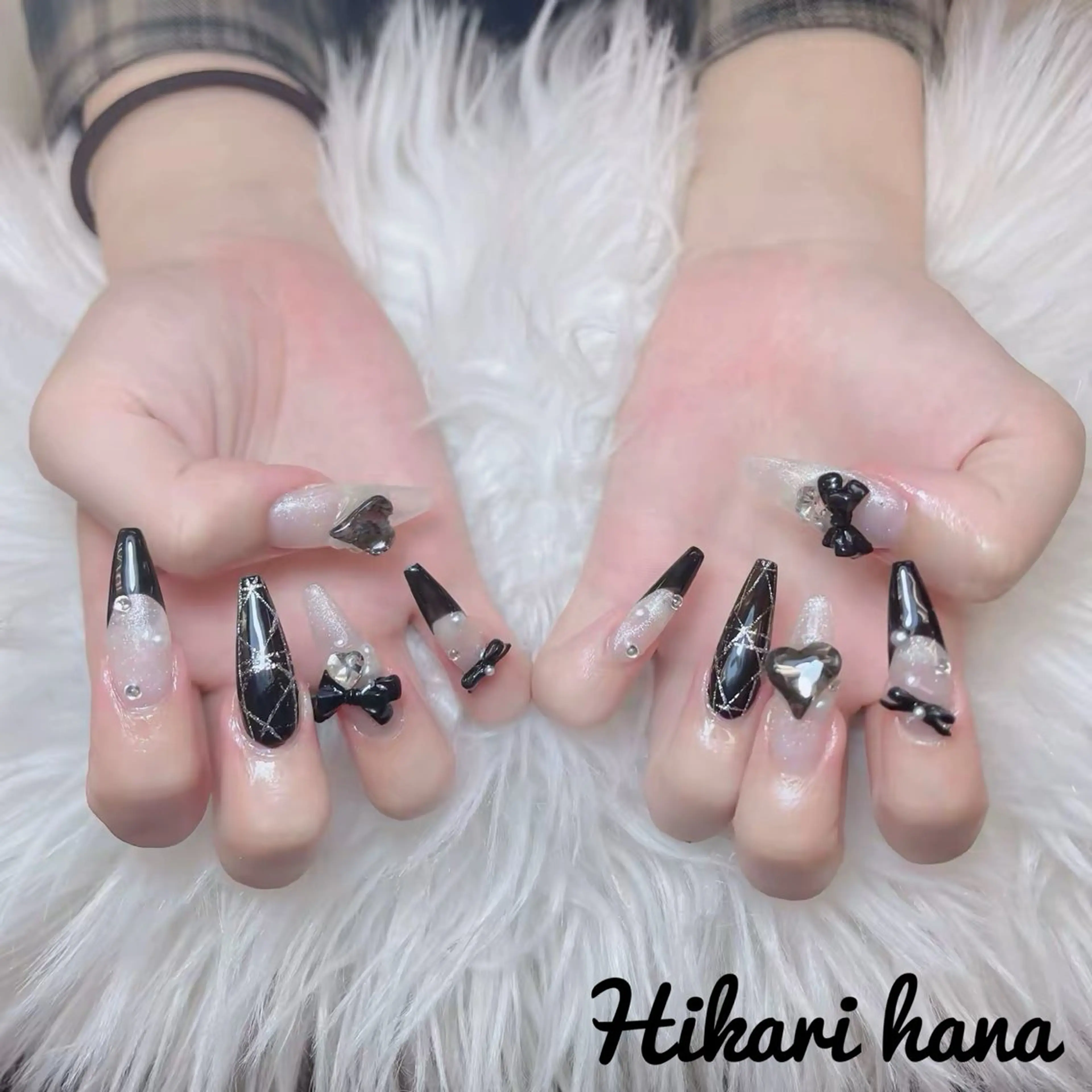 ネイル チークネイル フレンチネイル グラデーション キラキラネイル 韓国ネイル HIKARIHANA NAILのネイルデザイン