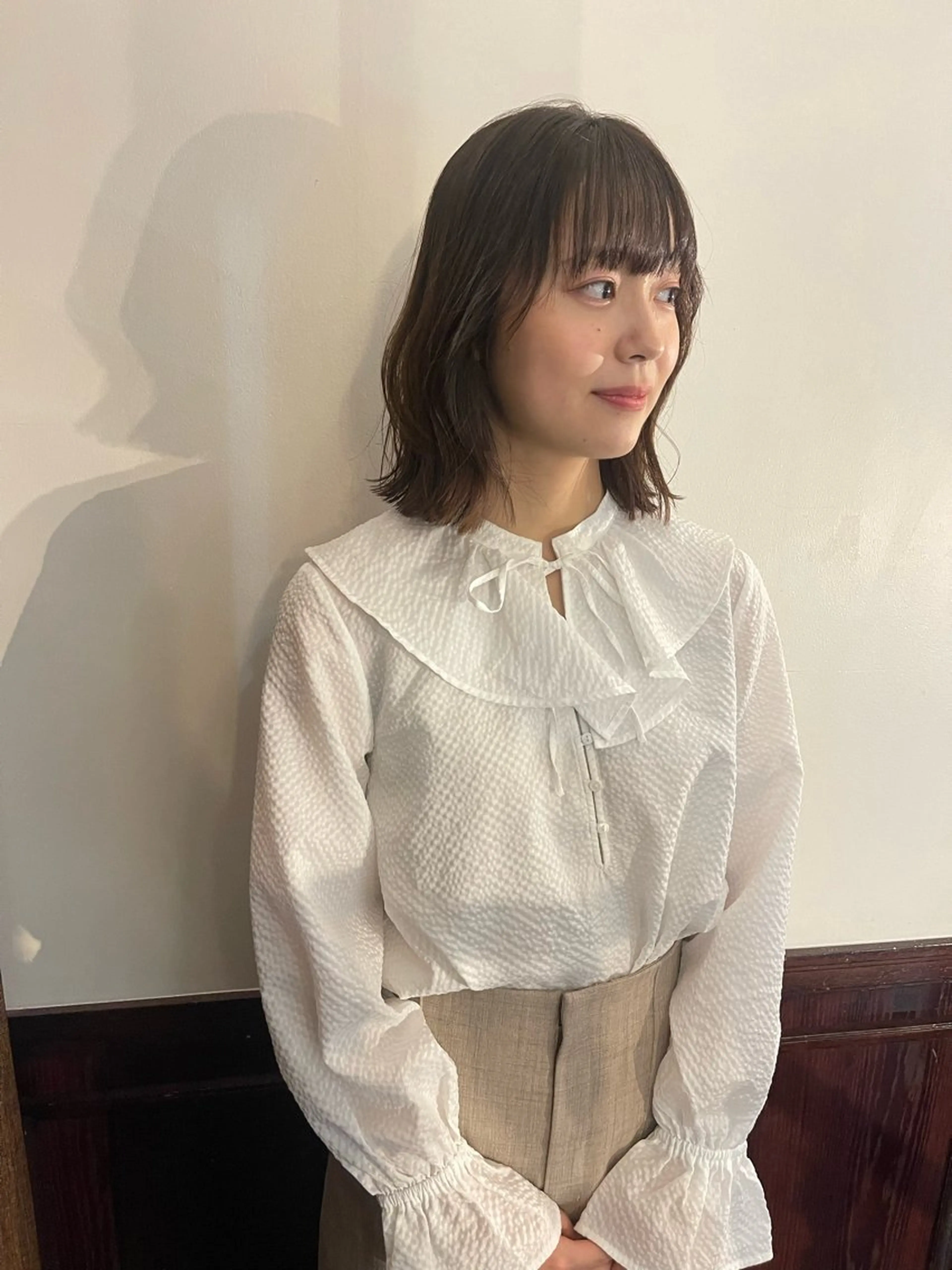 ミディアム カット パーマ 縮毛矯正 トリートメント 遠山 葉月のヘアスタイル