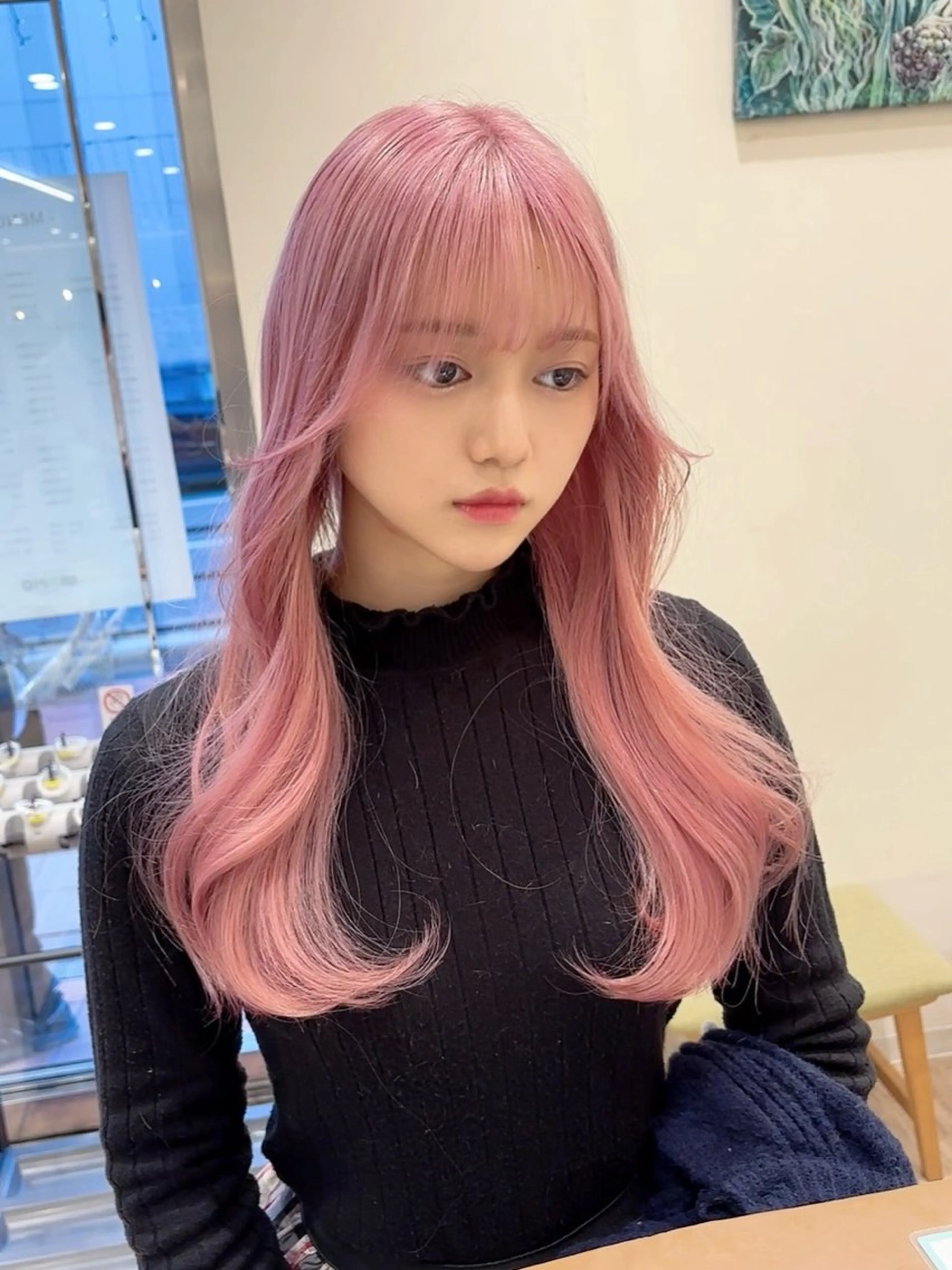 ロング カラー ヘアカラー トリートメント ケアブリーチ 坪井佑樹のヘアスタイル