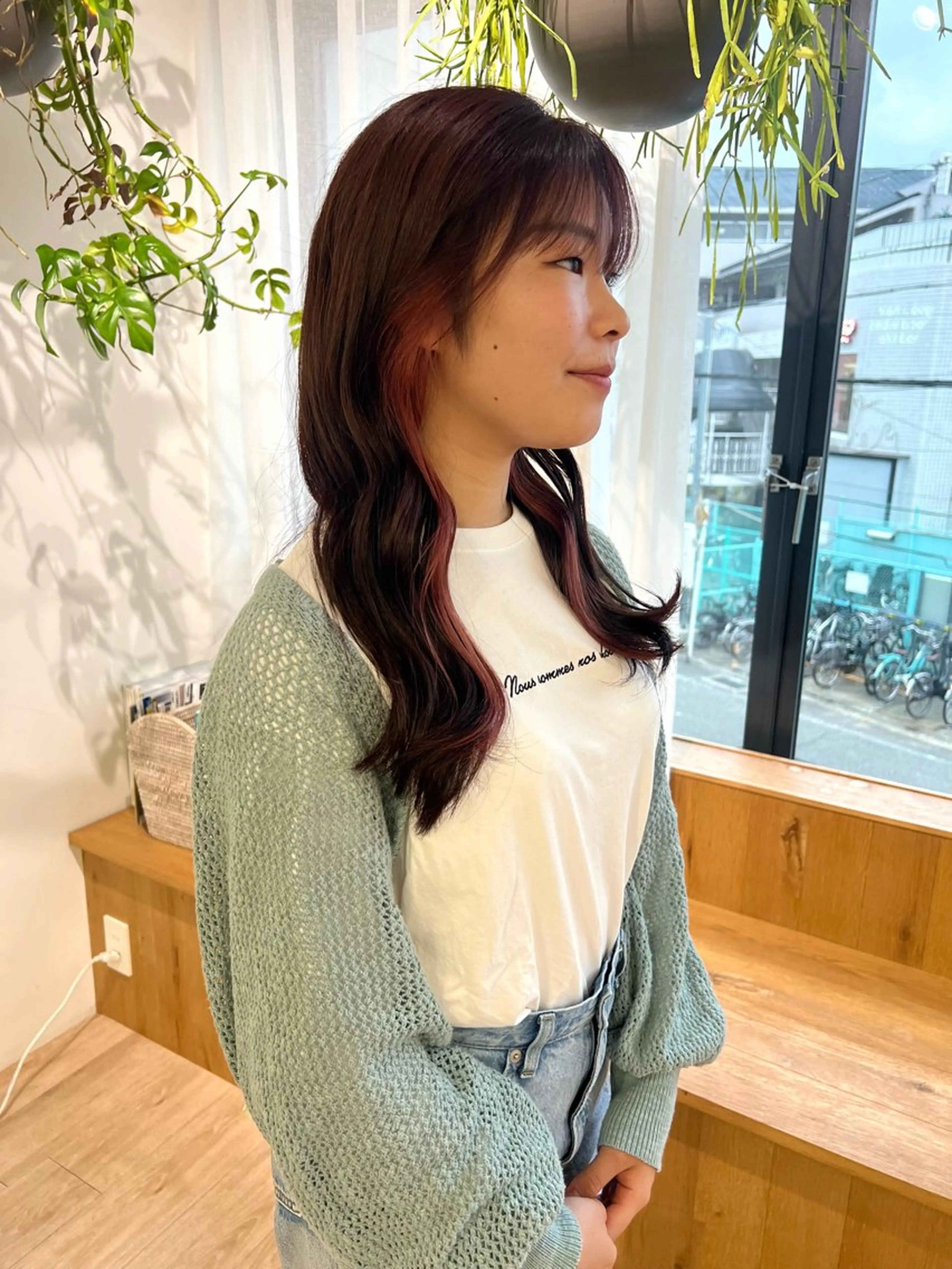 セミロング カット ヘアカラー トリートメント 艶ベージュ/オリーブ カラー🫒airiのヘアスタイル