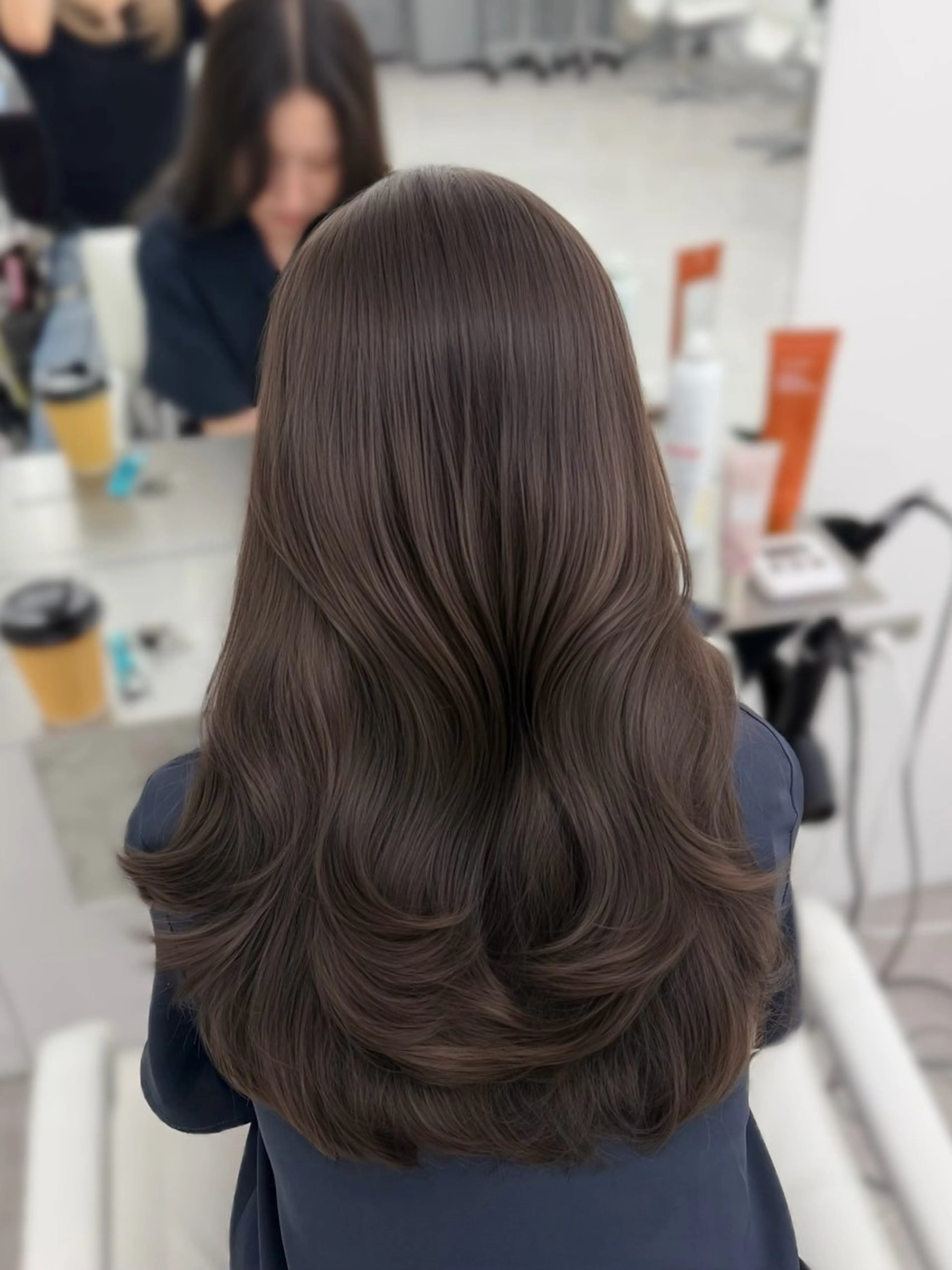 ロング カラー 透明感カラー グレージュ カット ヘアカラー トリートメント 韓国ヘア/顔周り ヘアセット/加藤優里のヘアスタイル