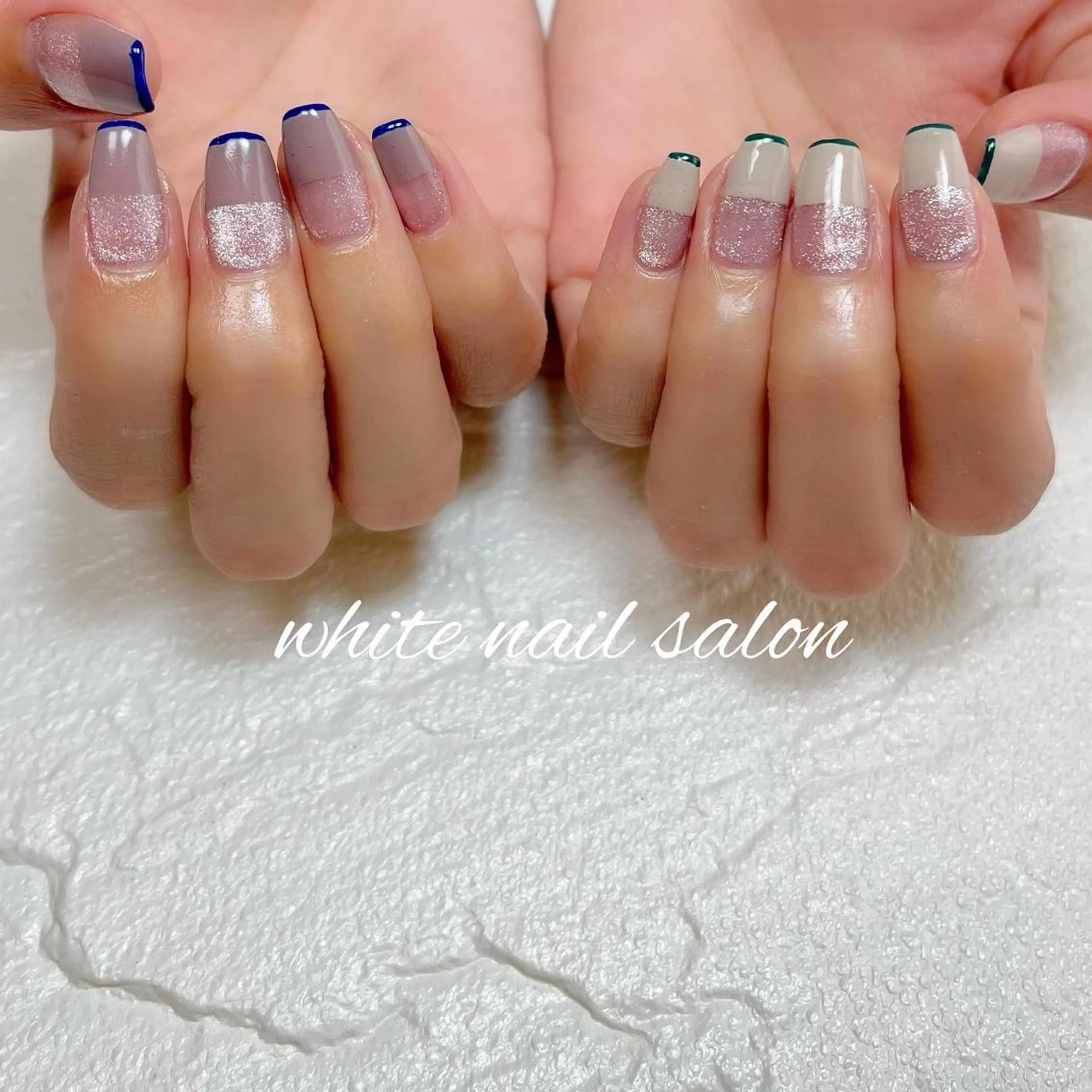 ネイル フットネイル ジェルネイル ハードジェル ラメ(グリッター) 持ち込み ハンドネイル white nail salonのネイルデザイン