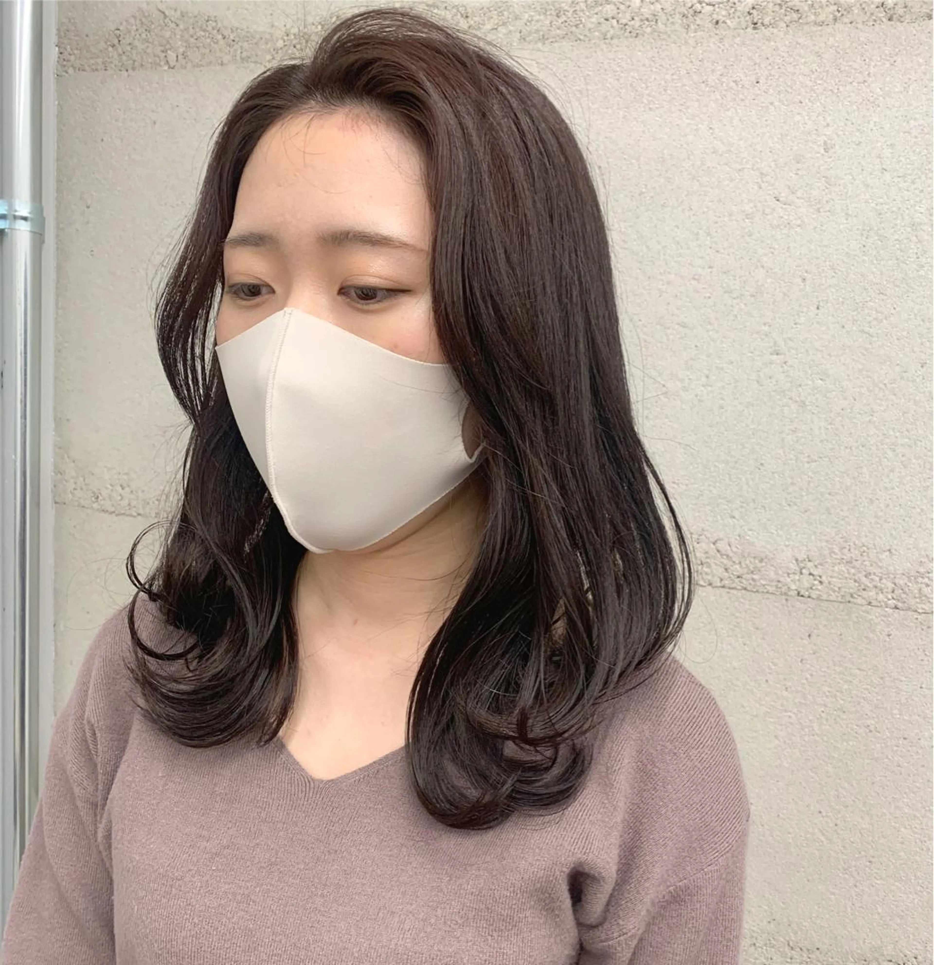 ミディアム カラー 透明感/オリーブ/ グレージュ/YUKAのヘアスタイル