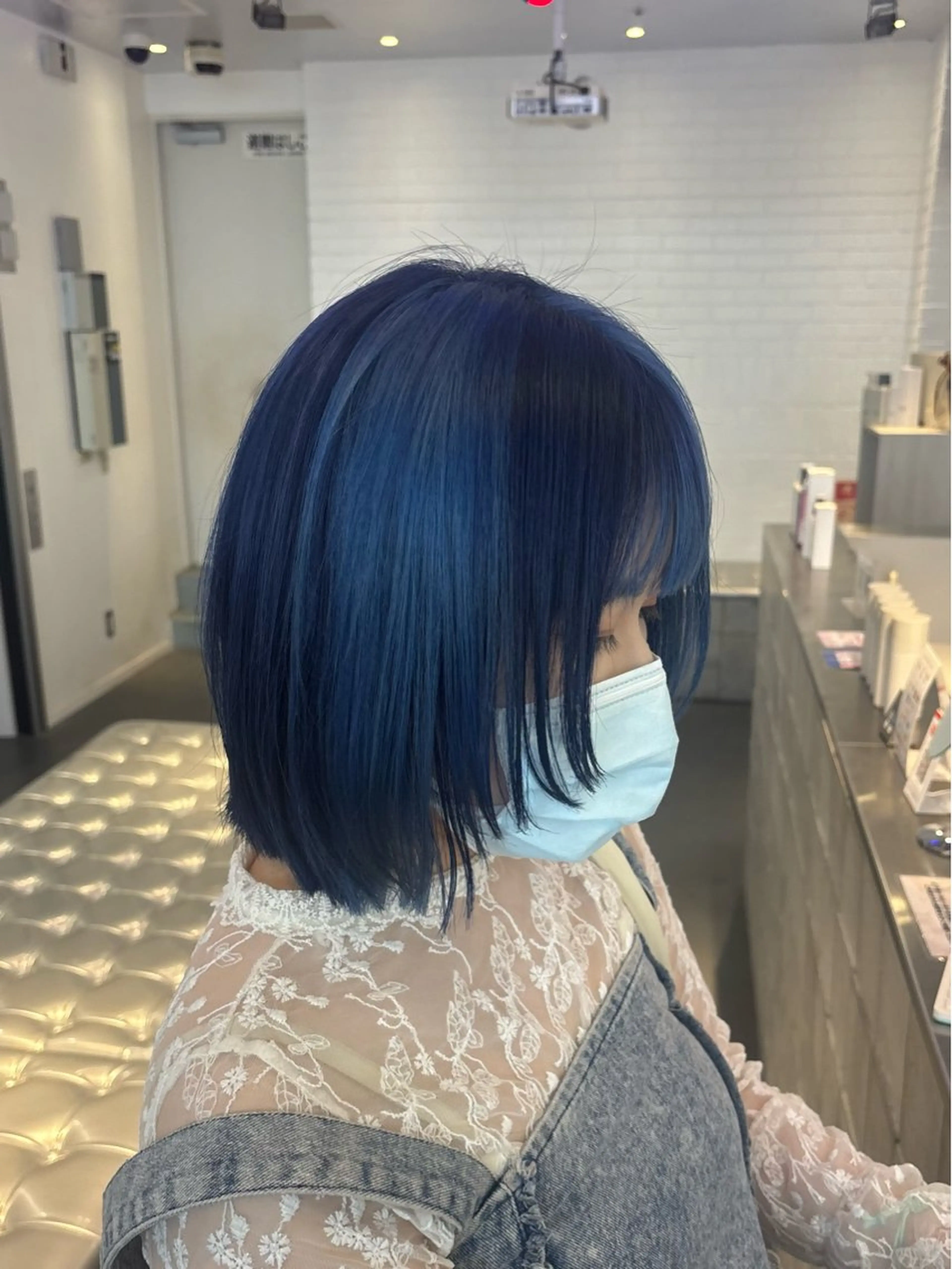 ミディアム カラー ブルーカラー デザインカラー ダブルカラー ラベンダーカラー エクステ ヘアカラー レイヤー sala 推しカラー職人🎀のヘアスタイル