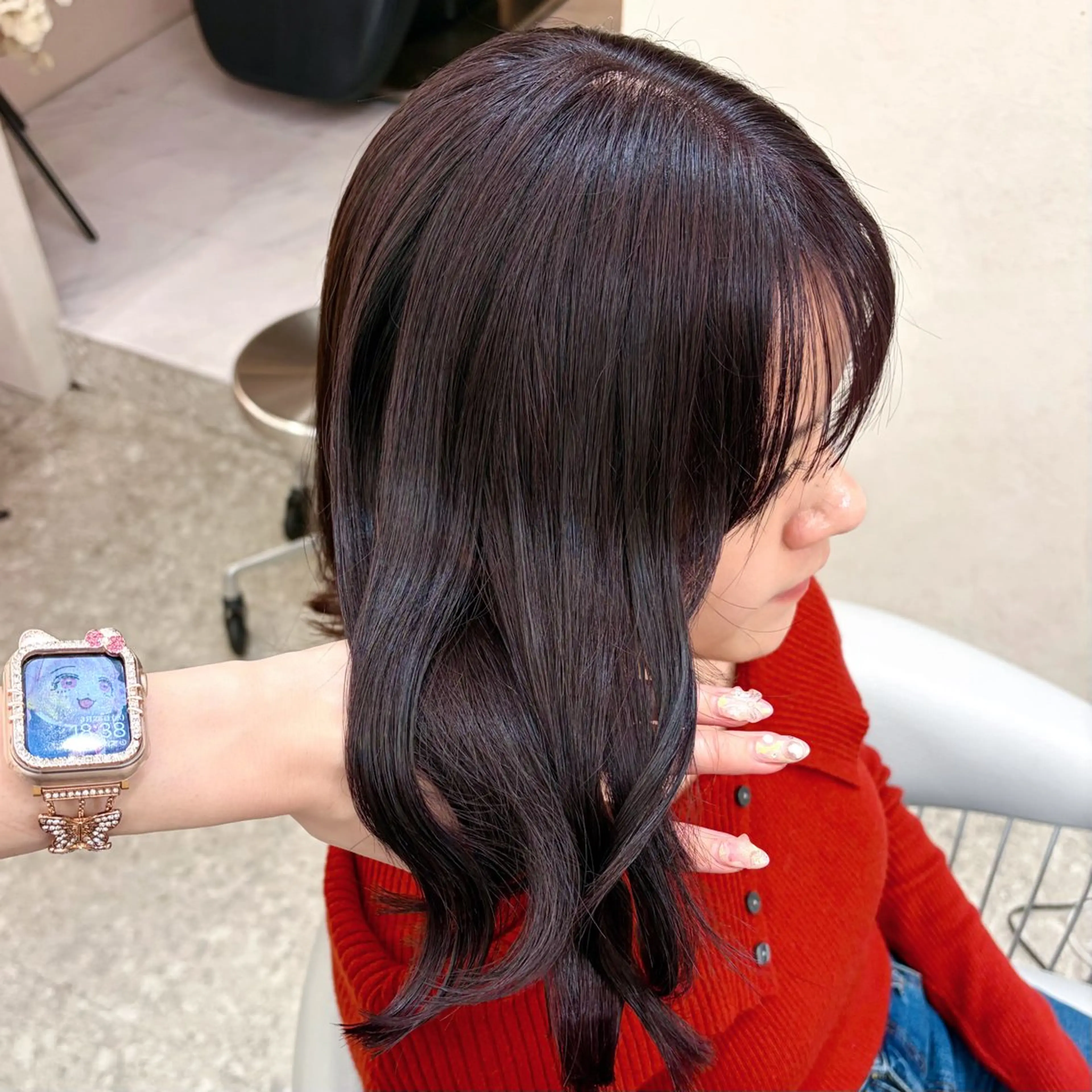 ミディアム カラー シールエクステ ベージュカラー ブリーチ ブラウンカラー チョコレートブラウン ヘアカラー トリートメント Rio🎀ブリーチ なし透明感♡のヘアスタイル