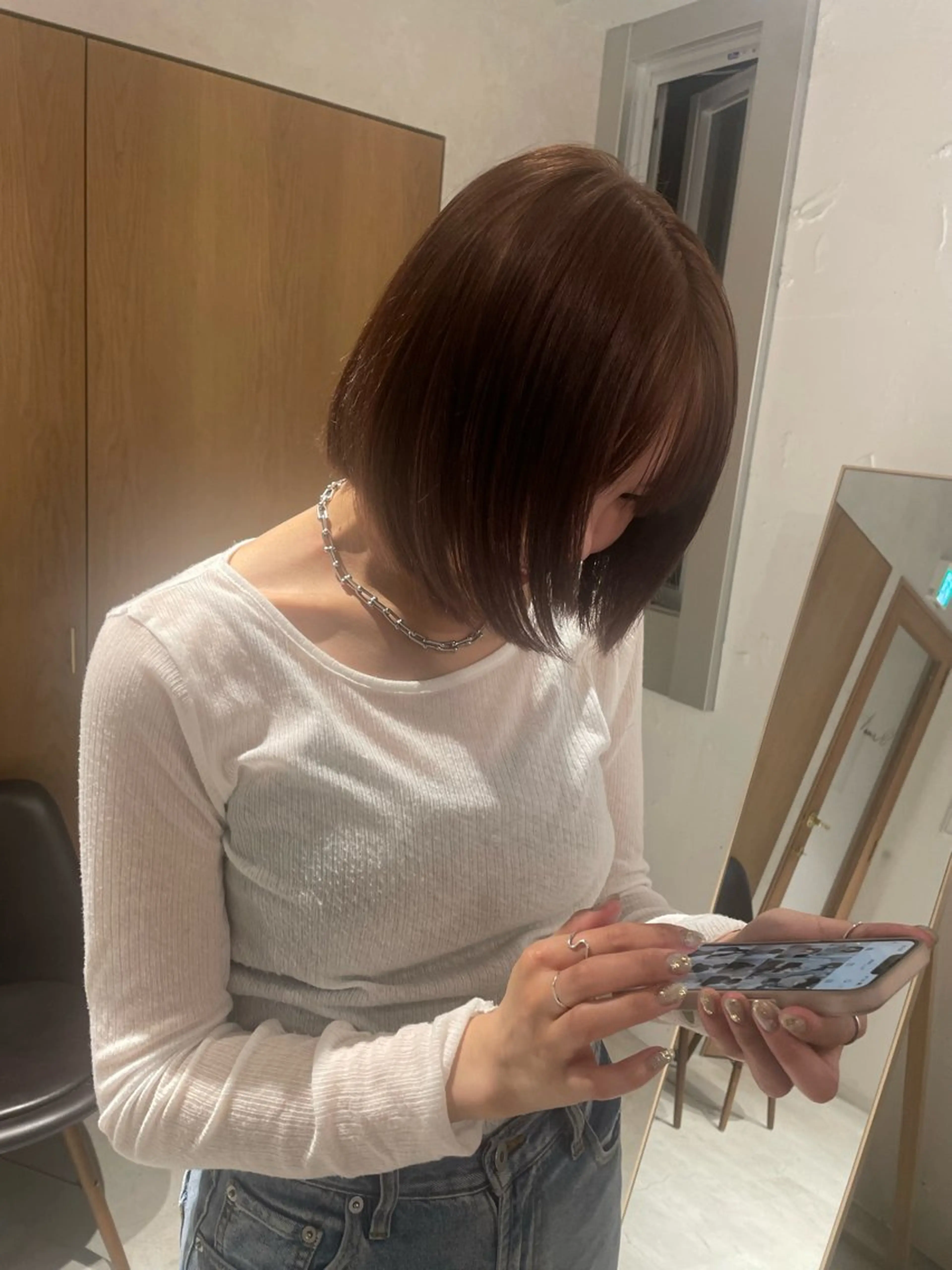 ミディアム カラー ヘアカラー トリートメント mei｜顔まわり ×透明感カラーのヘアスタイル