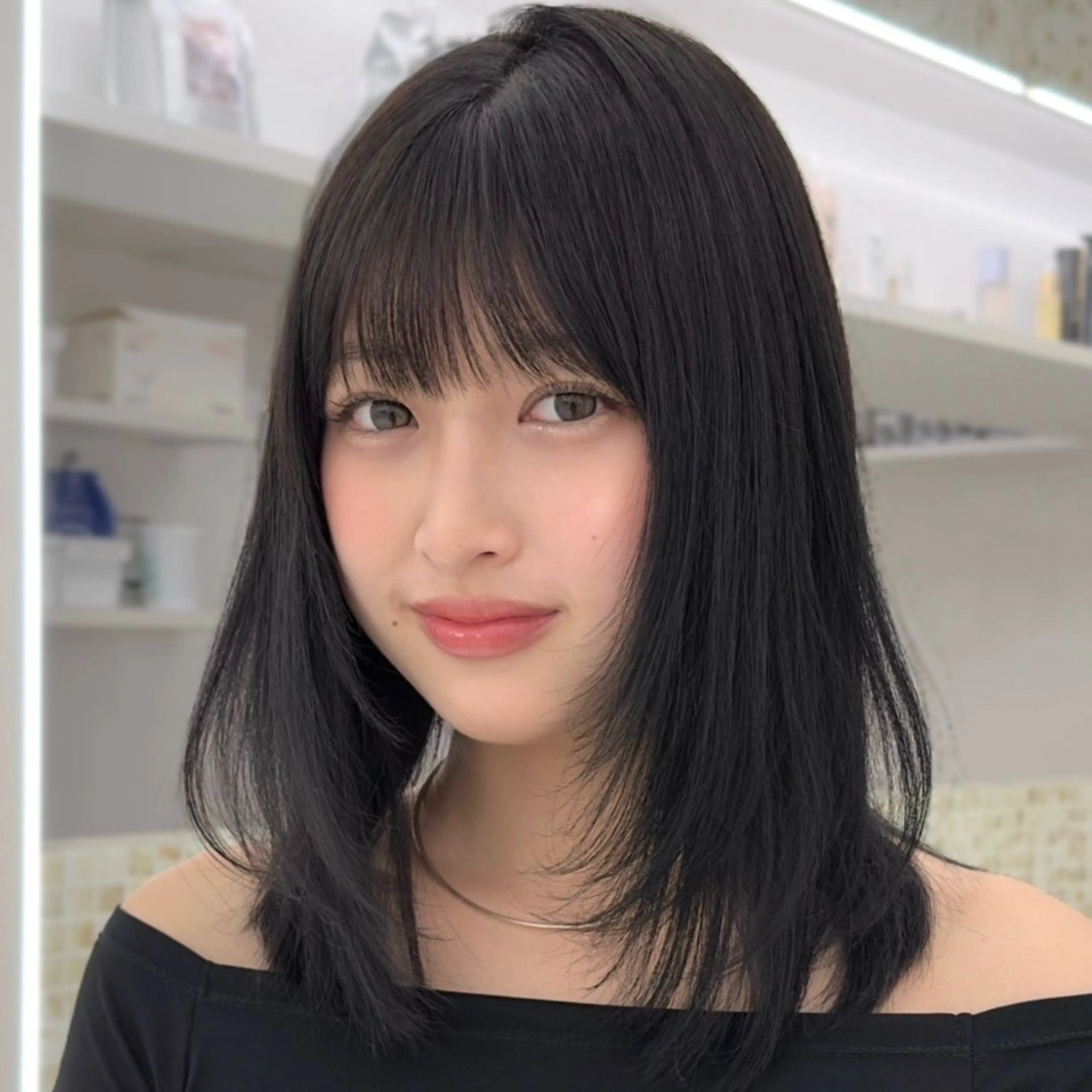 ミディアム カラー トリートメント 前髪/似合わせカット COA こも.のヘアスタイル