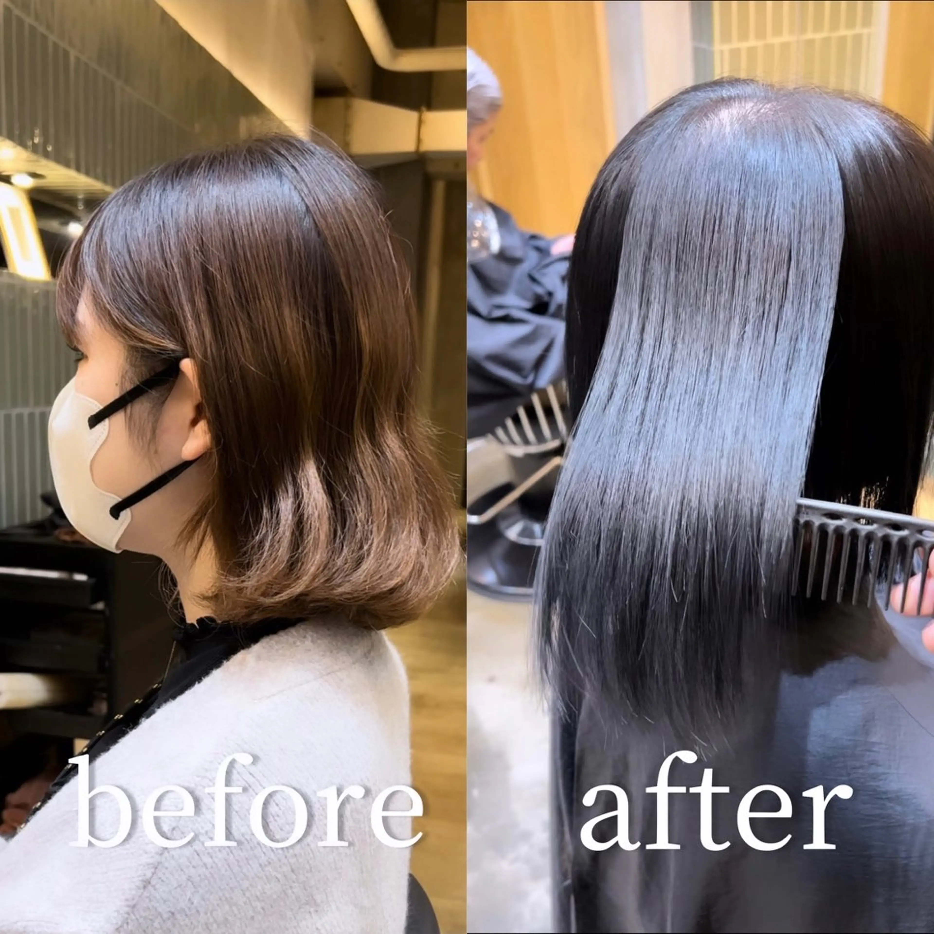 ショート カラー 黒髪 髪質改善 縮毛矯正 似合わせレイヤー・ボ ブ タナカ レイヤのヘアスタイル