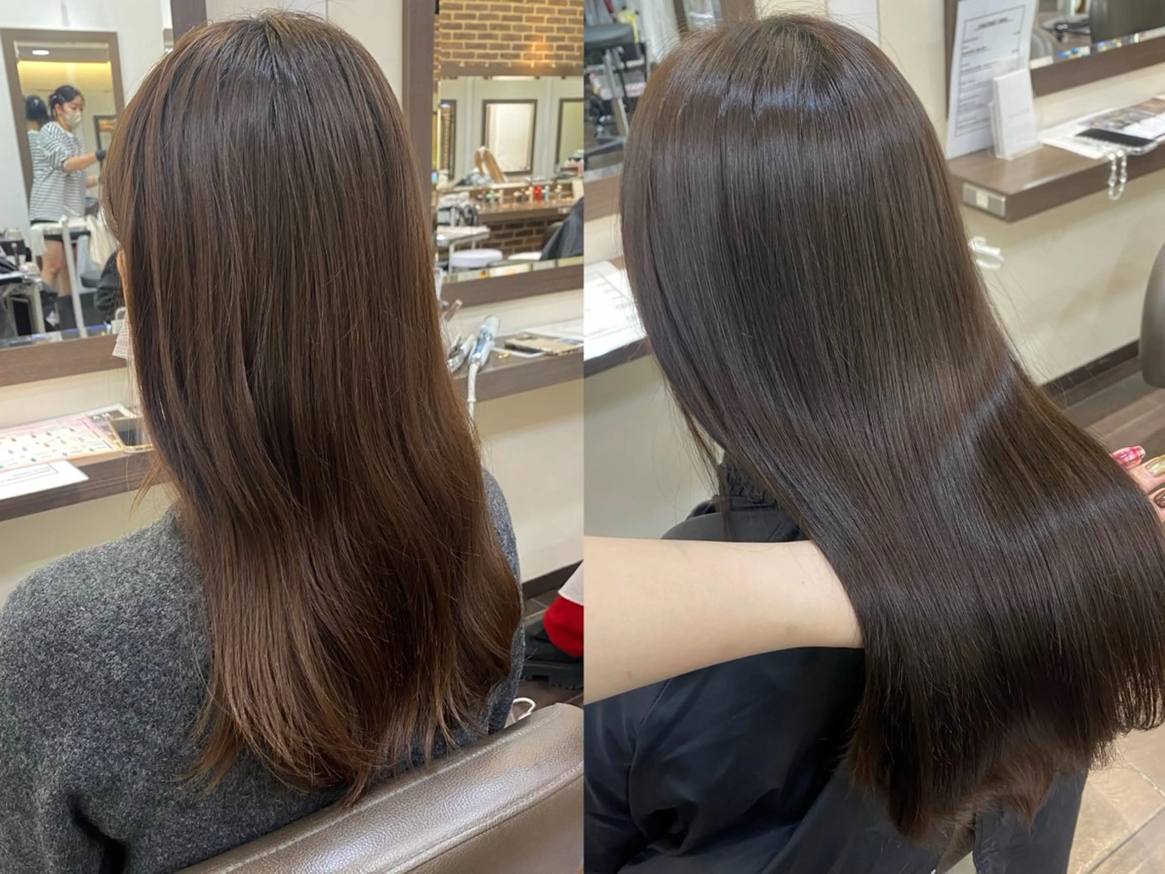 ロング ボブ 顔周りカット 髪質改善 韓国風ヘア レイヤーカット designcolo r/似合わせNOKAのヘアスタイル