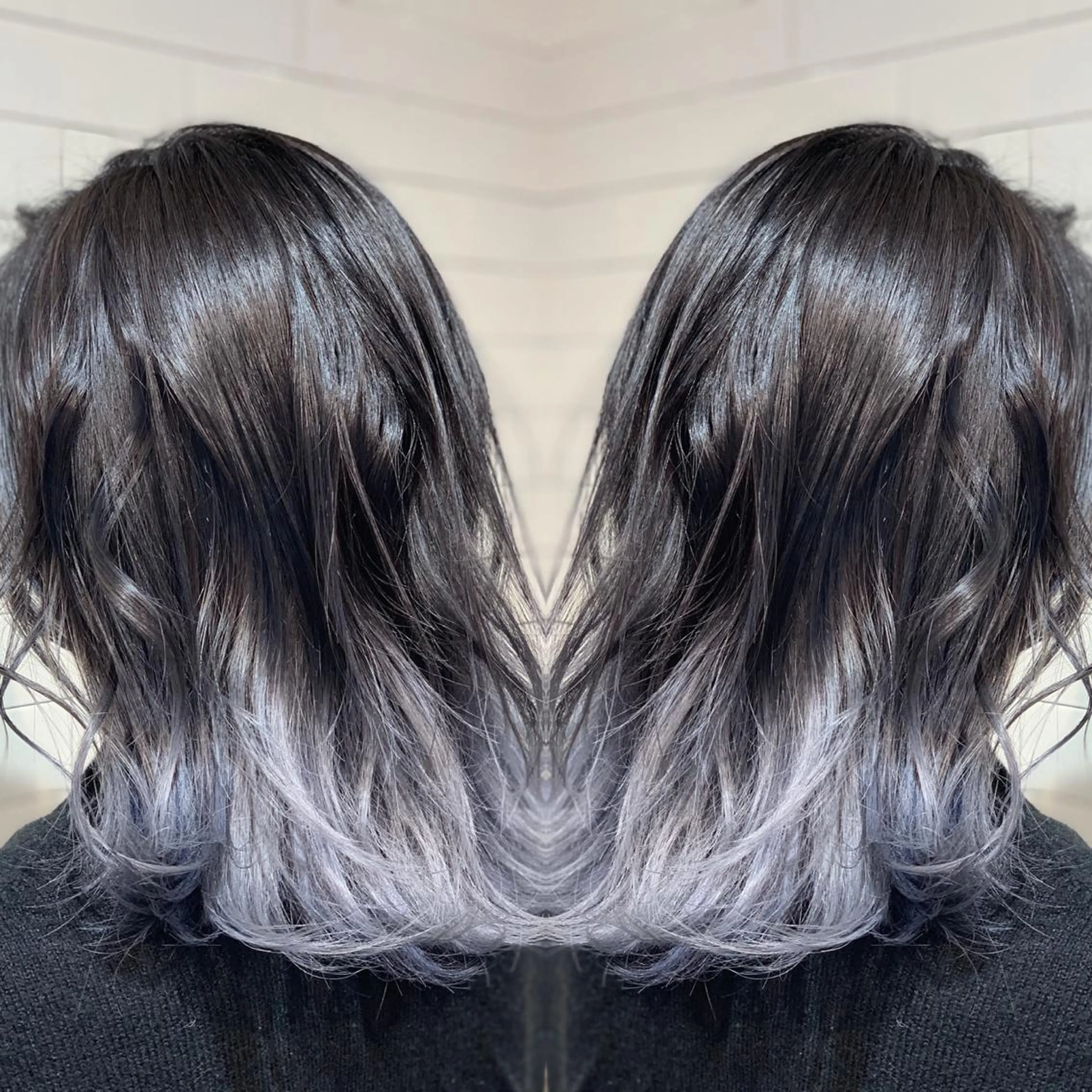 ミディアム カラー ヘアアレンジ 髪質改善×ハイトーン 中田啄也のヘアスタイル