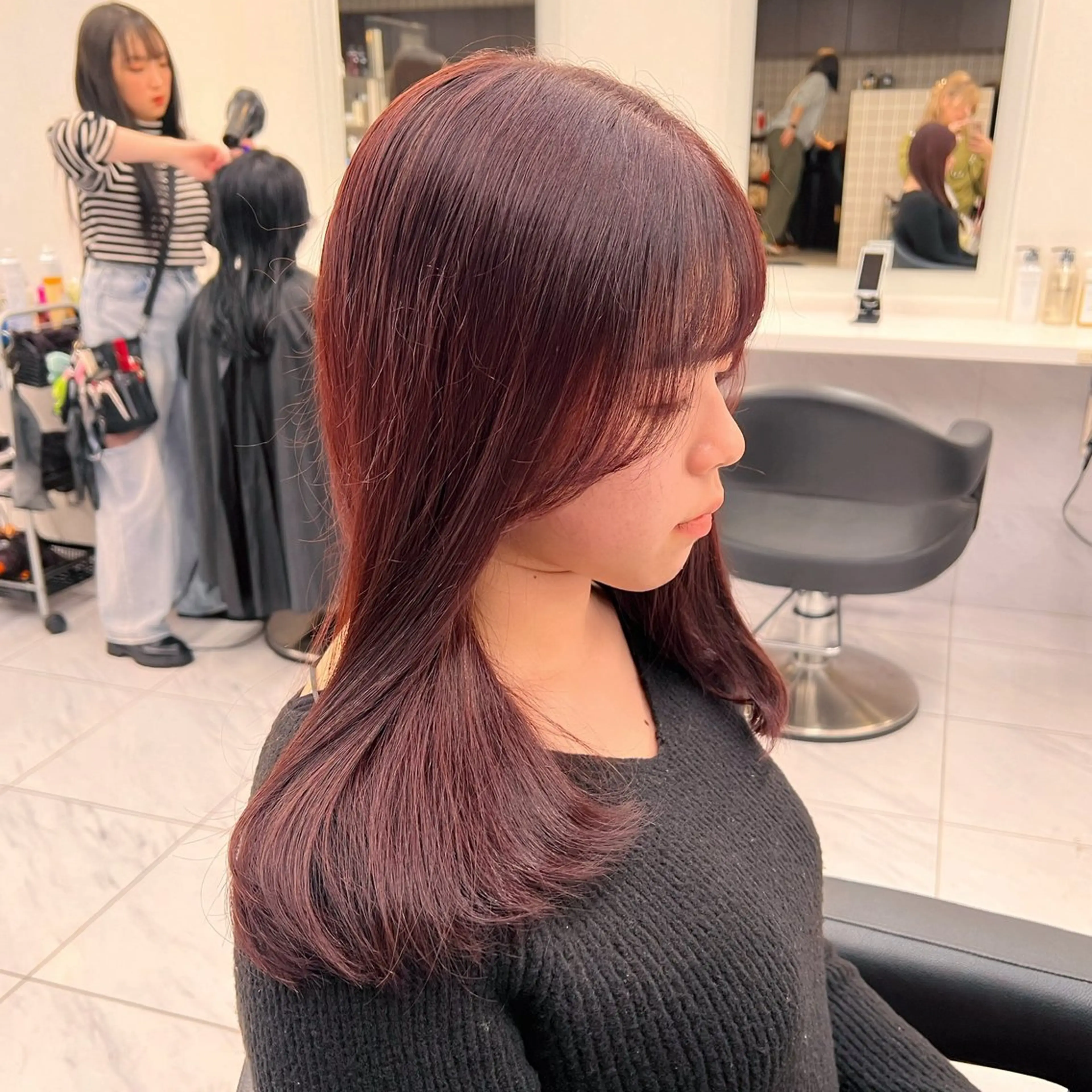 セミロング カラー 💖札幌カラー 指名No.1💖玲奈のヘアスタイル