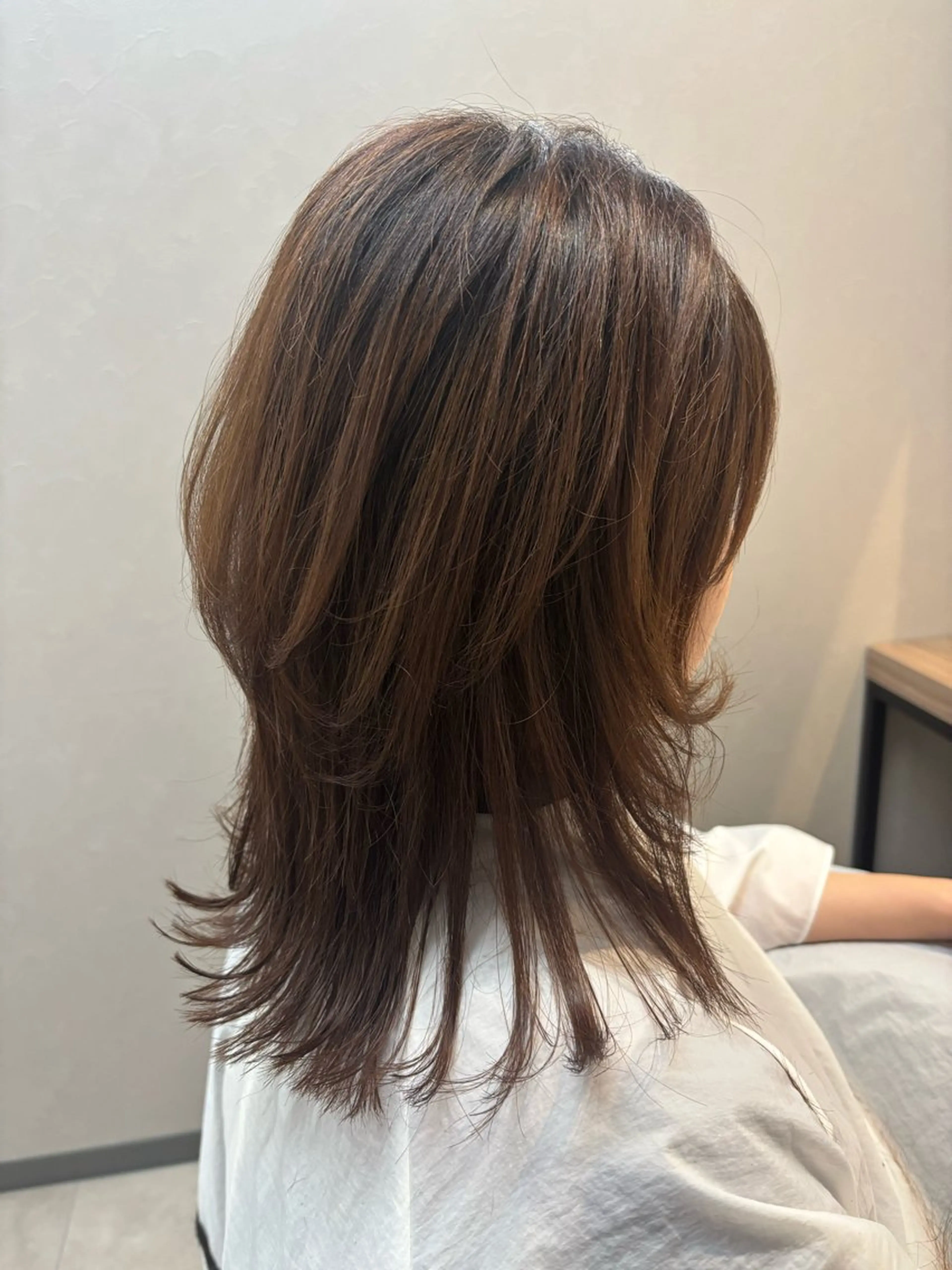 セミロング カット トリートメント レイヤー✂︎ぷつボブ 艶カラー🤍noaのヘアスタイル