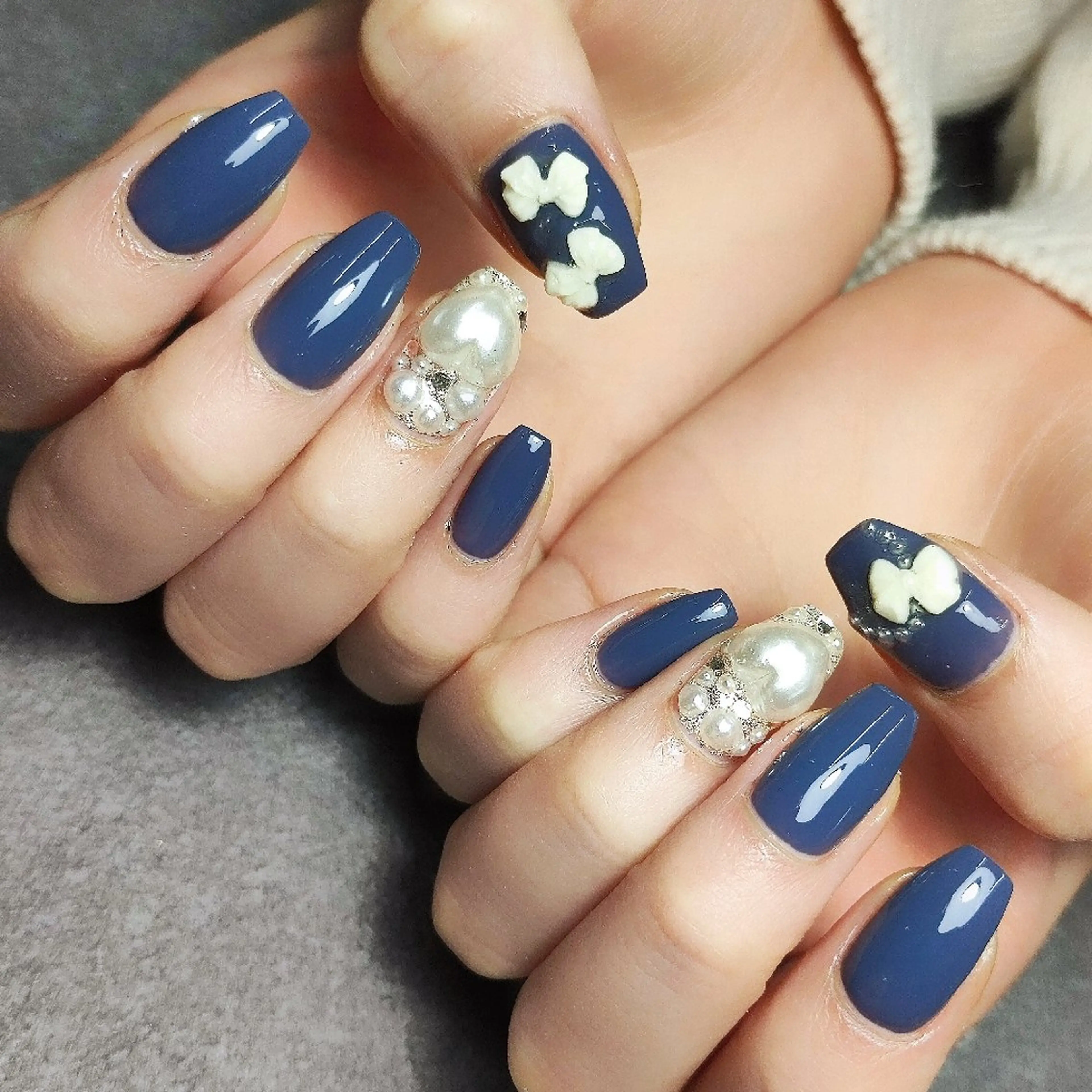 ネイル ネイビー ハンドネイル 個人サロン saltnailのネイルデザイン