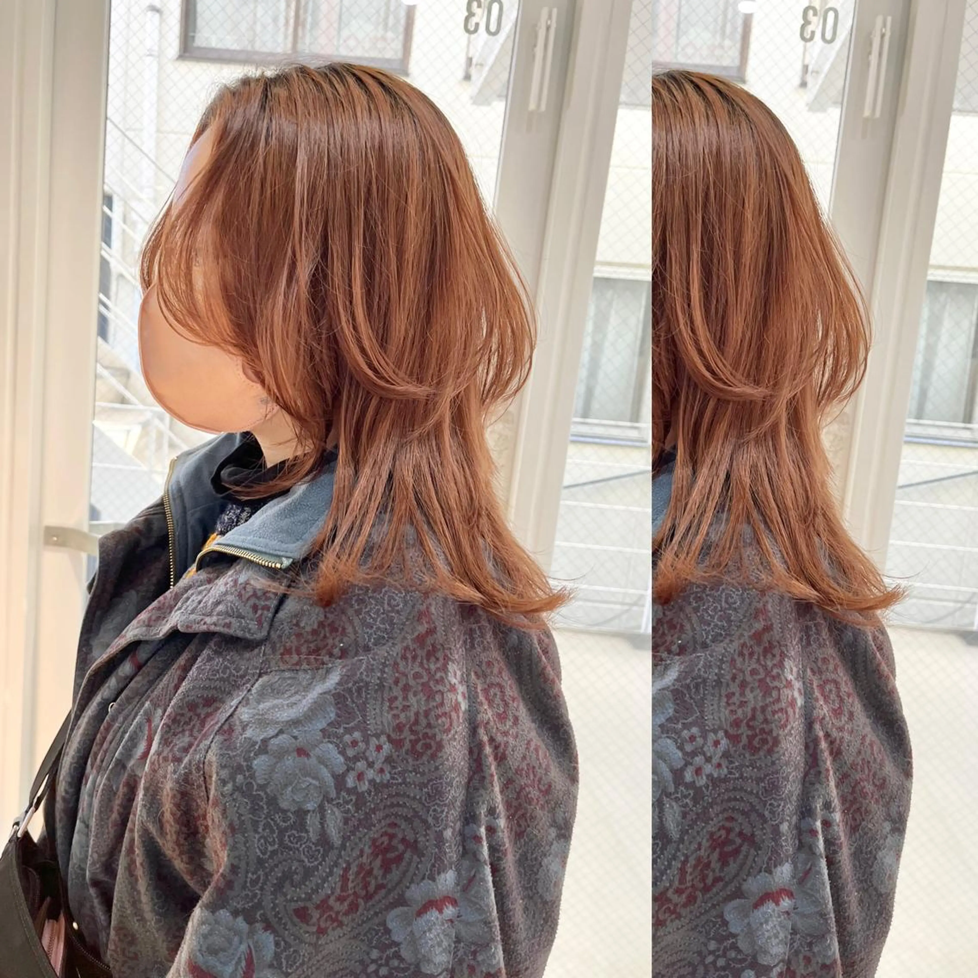 ミディアム ラベンダーベージュ ラベンダーブラウン ピンクブラウン レッドブラウン 顔周りカット stylist ◎RUKI.のヘアスタイル