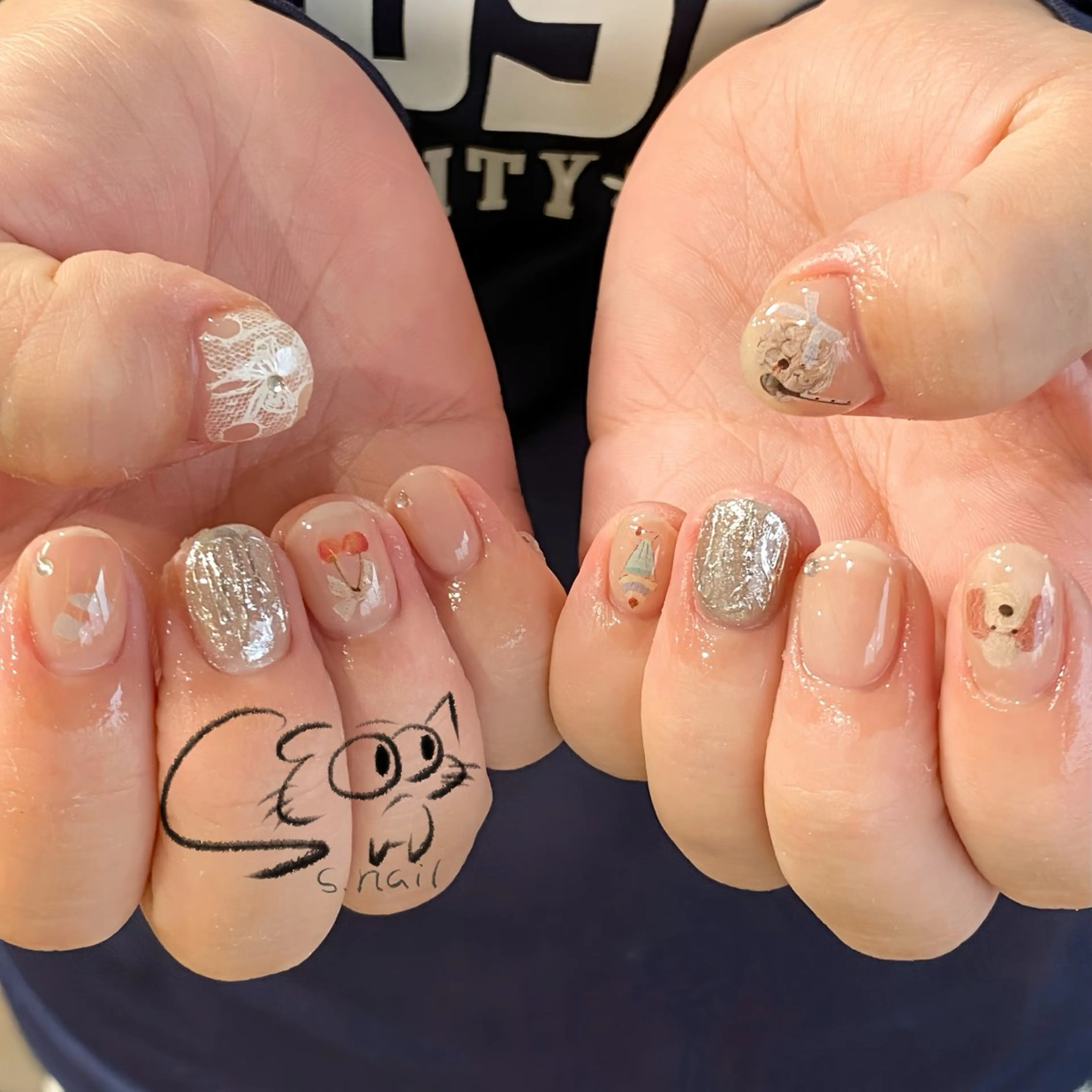 ネイル チークネイル フレンチネイル グラデーション マグネットネイル ワンカラーネイル S.nail _のネイルデザイン