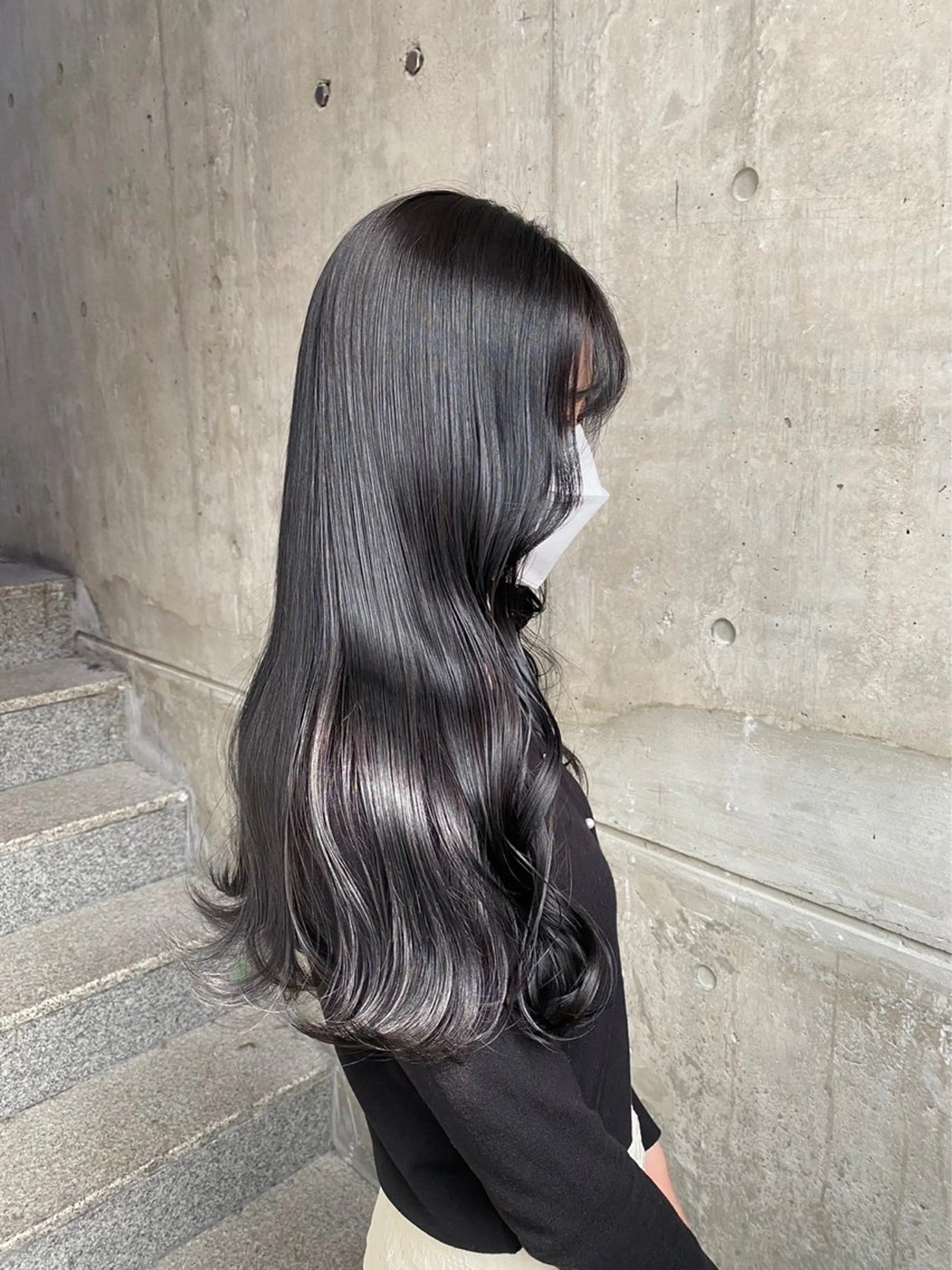 ロング ヘアカラー トリートメント ヘッドスパ ヘアセット レイヤーカット 透明感カラーの達人のヘアスタイル