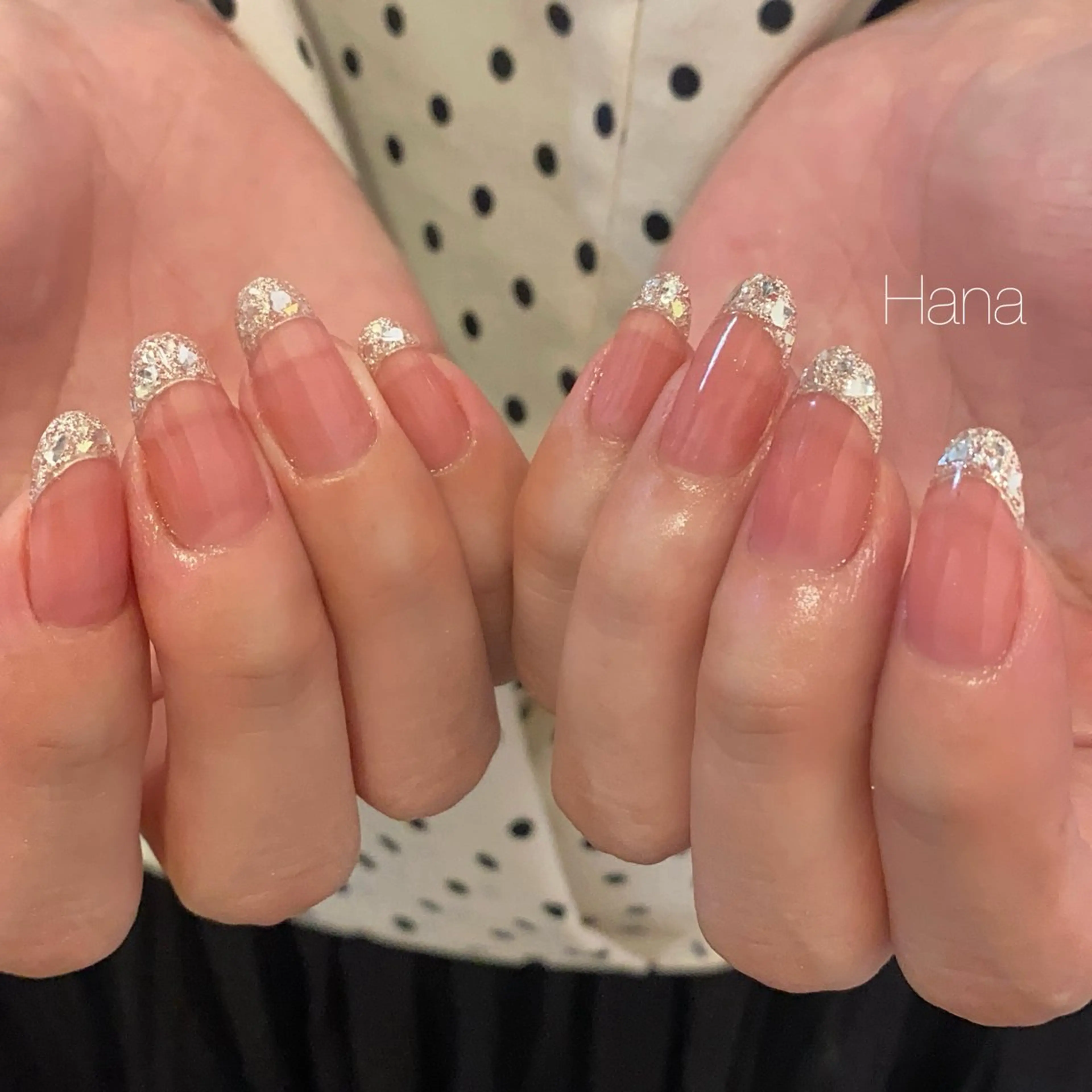 ネイル フレンチネイル ガラスフレンチ HANA /NOEM nailsalonのネイルデザイン