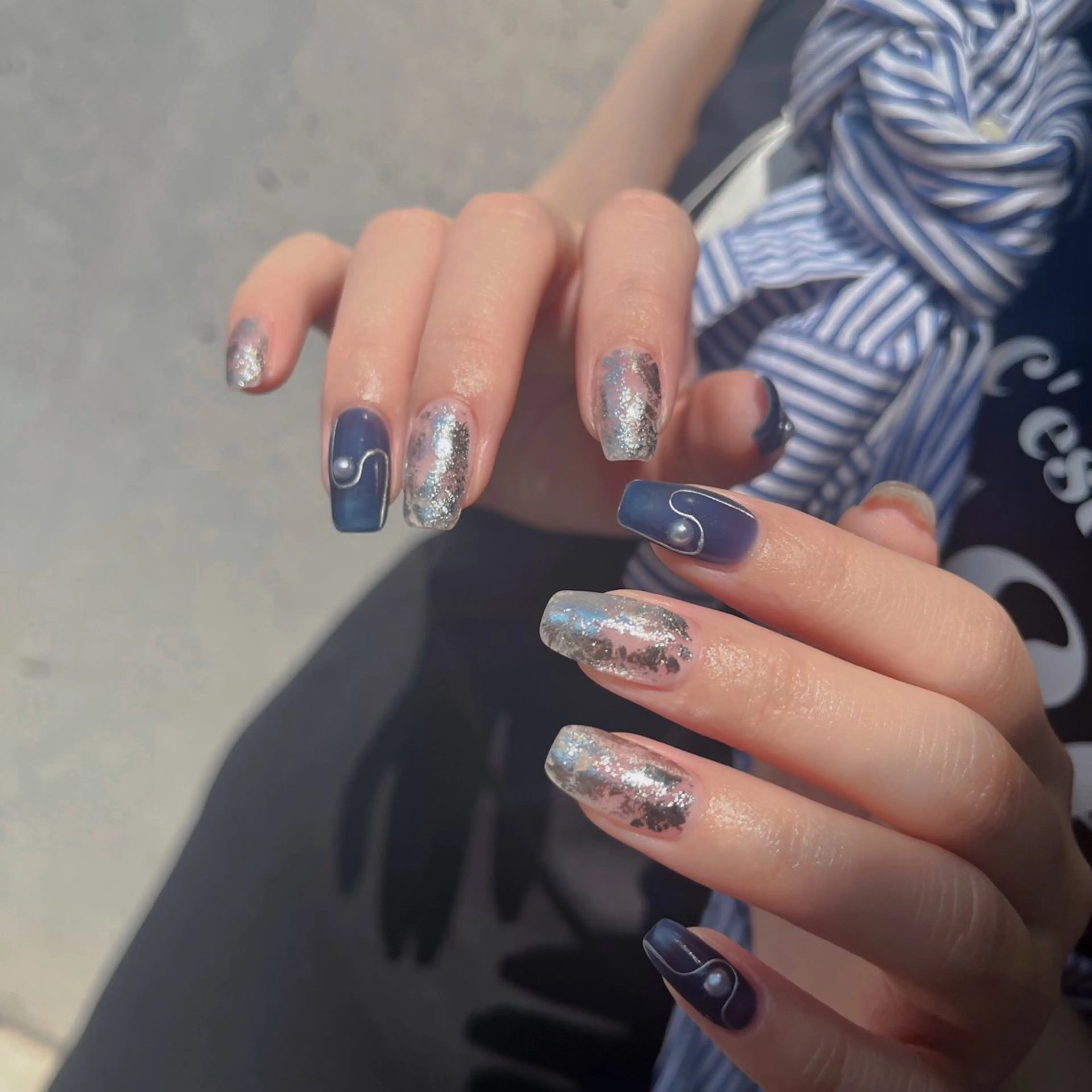 ネイル クリアネイル ネイビー ハンドネイル MARU NAIL mizukiのその他イメージ