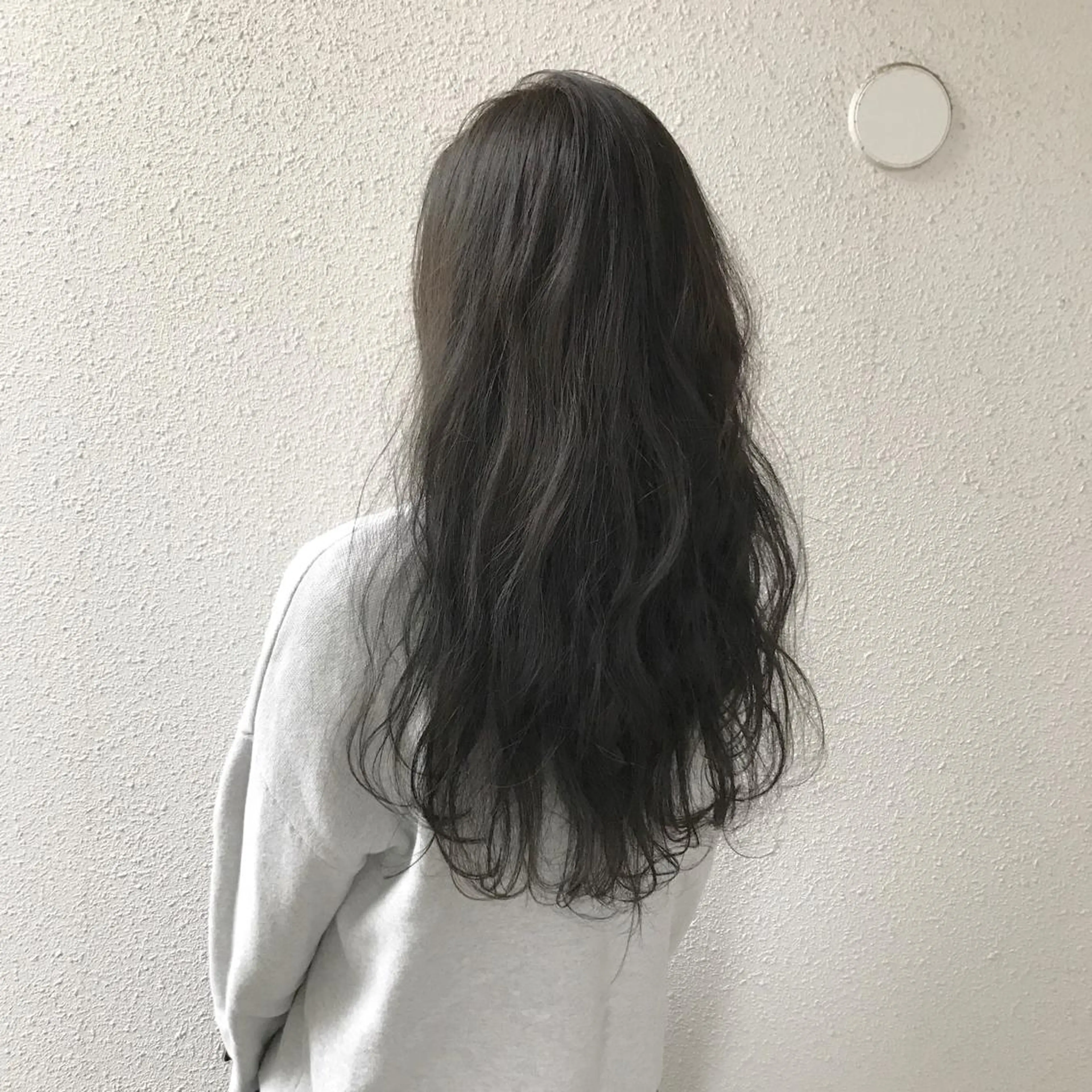 ロング カラー 黒髪 ブルーカラー ブルーブラック インナーカラー/天神 ブリーチ/吉田のヘアスタイル