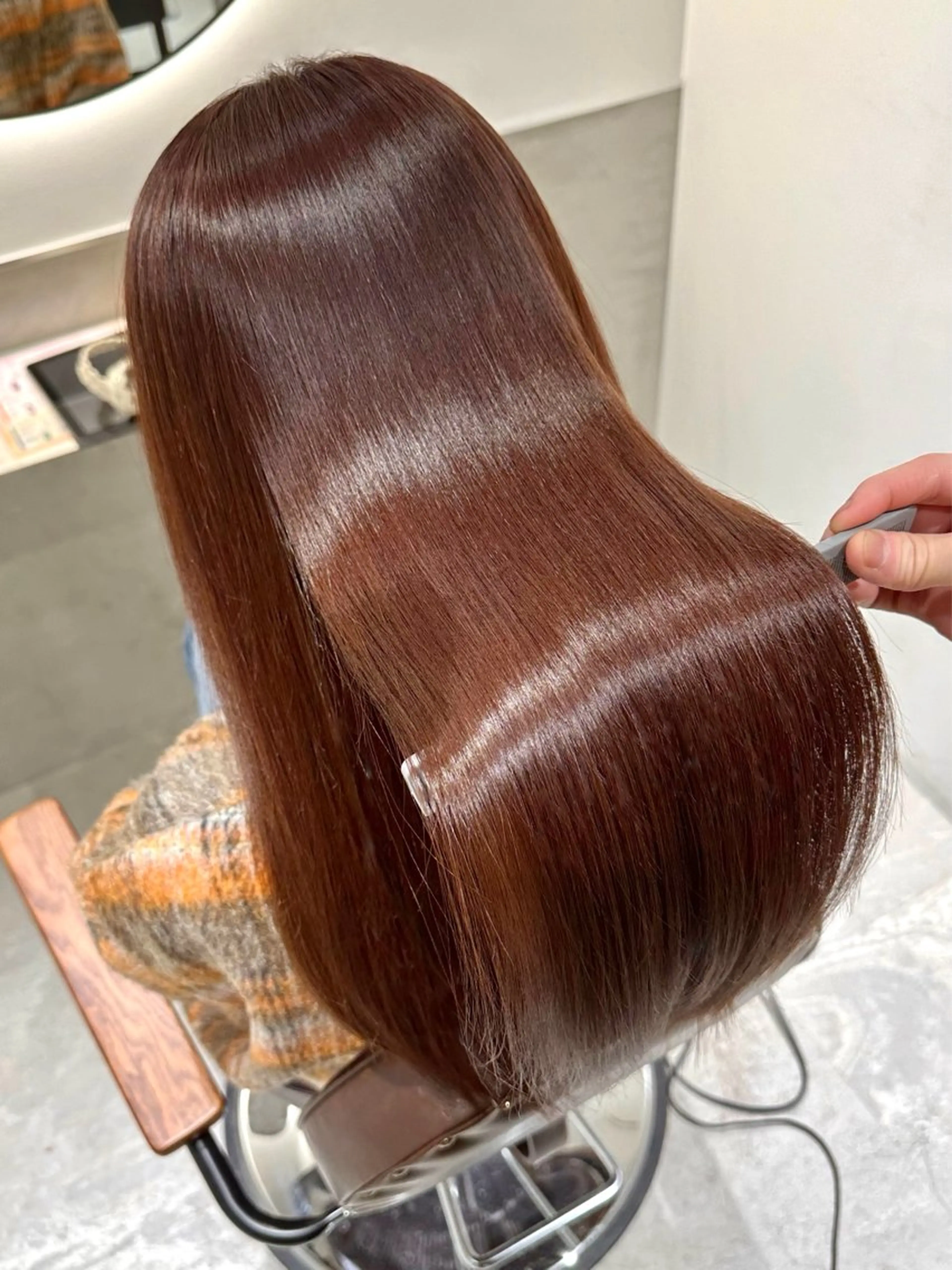 セミロング カラー 透明感カラー 髪質改善 トリートメント カット ヘアカラー トリートメント 銀座No.1髪質改善 縮毛矯正/本木のヘアスタイル