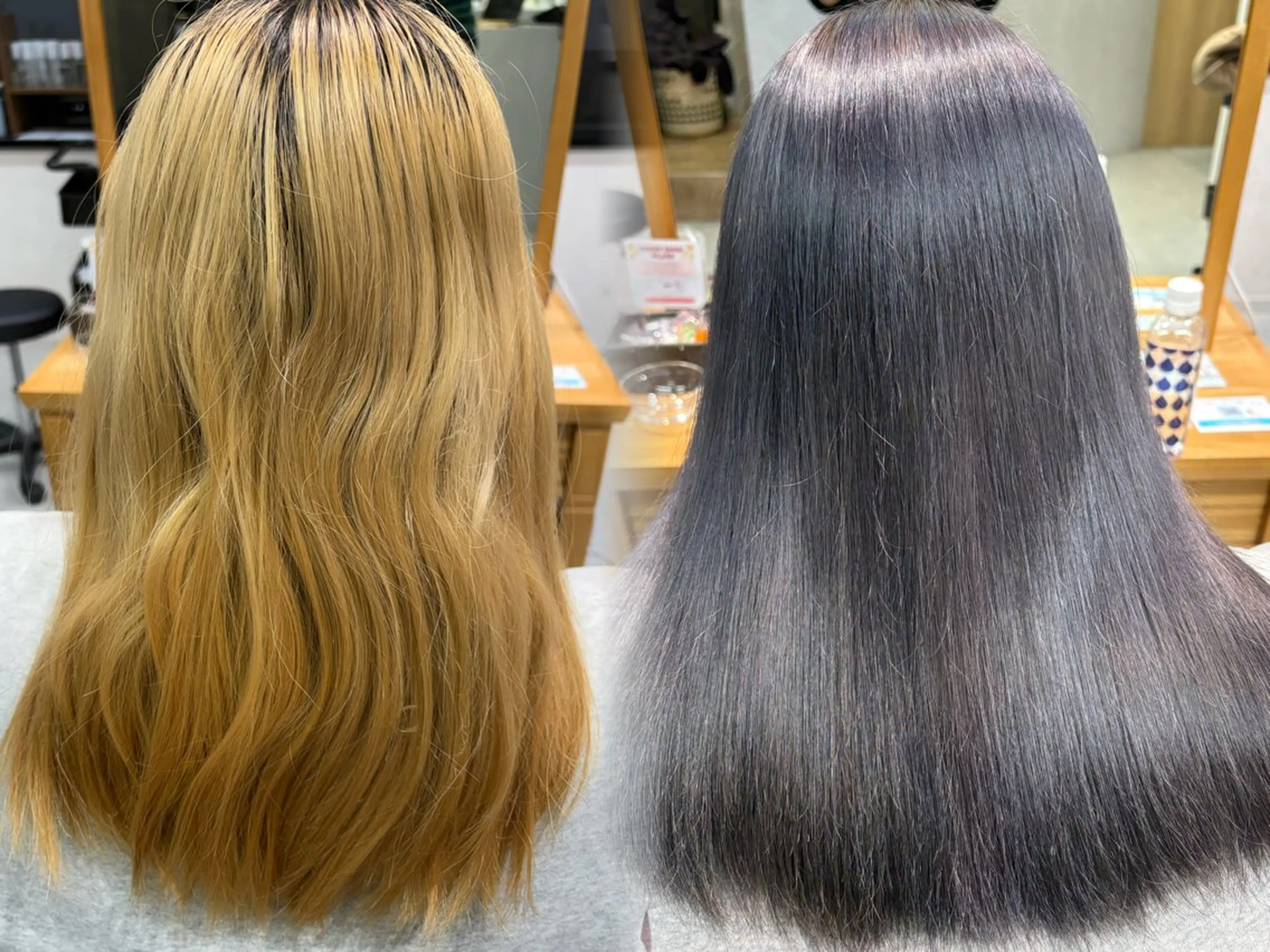 ミディアム アッシュ 髪質改善 縮毛矯正 トリートメント 酸熱トリートメント ヘアカラー カラーモデル募集 ✨🤍モモハ🤍✨のヘアスタイル