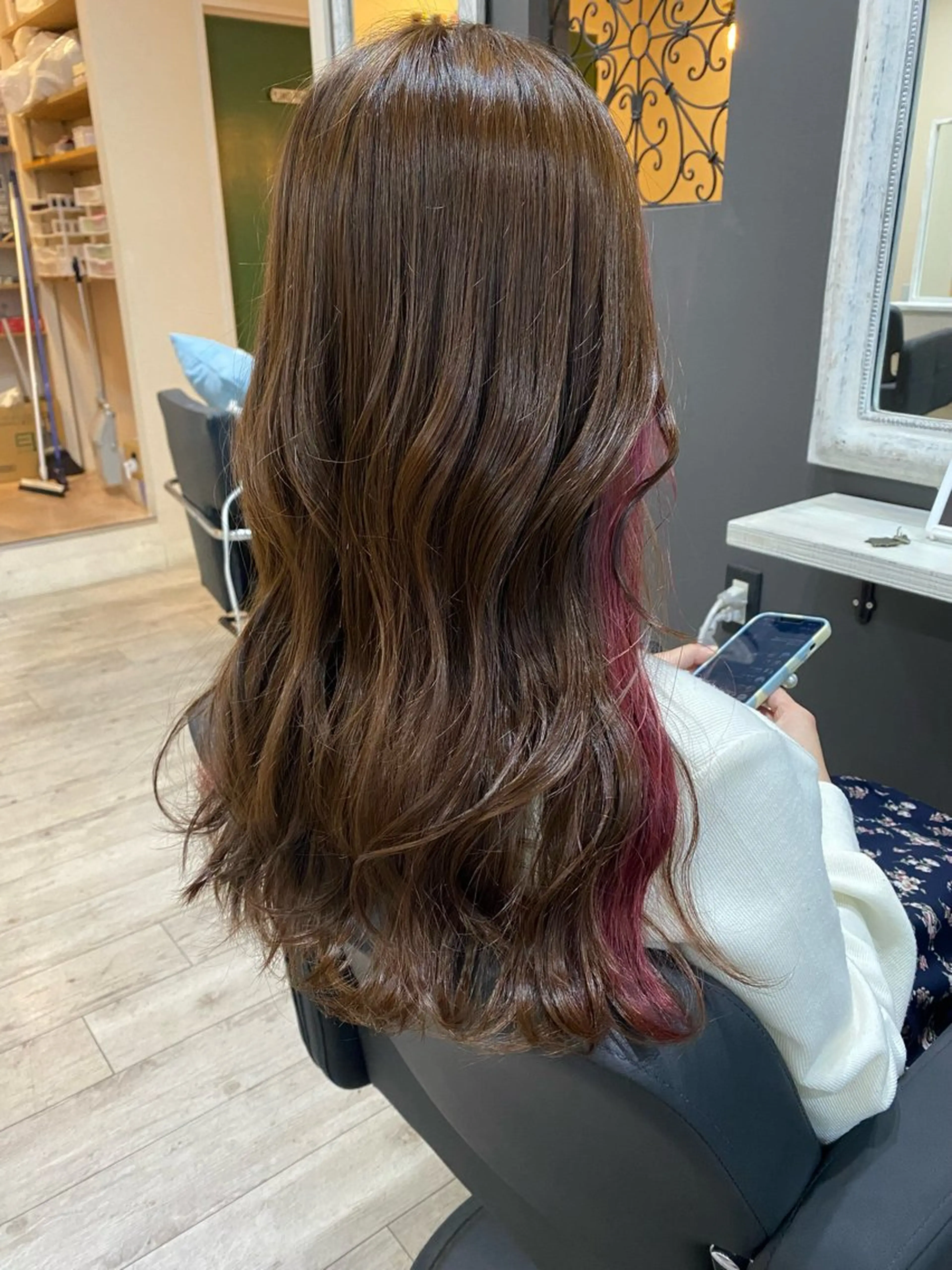 ロング カラー ボルドーカラー インナーカラー ヘアカラー APPEL所属・APPEL hair ／岡山のヘアスタイル