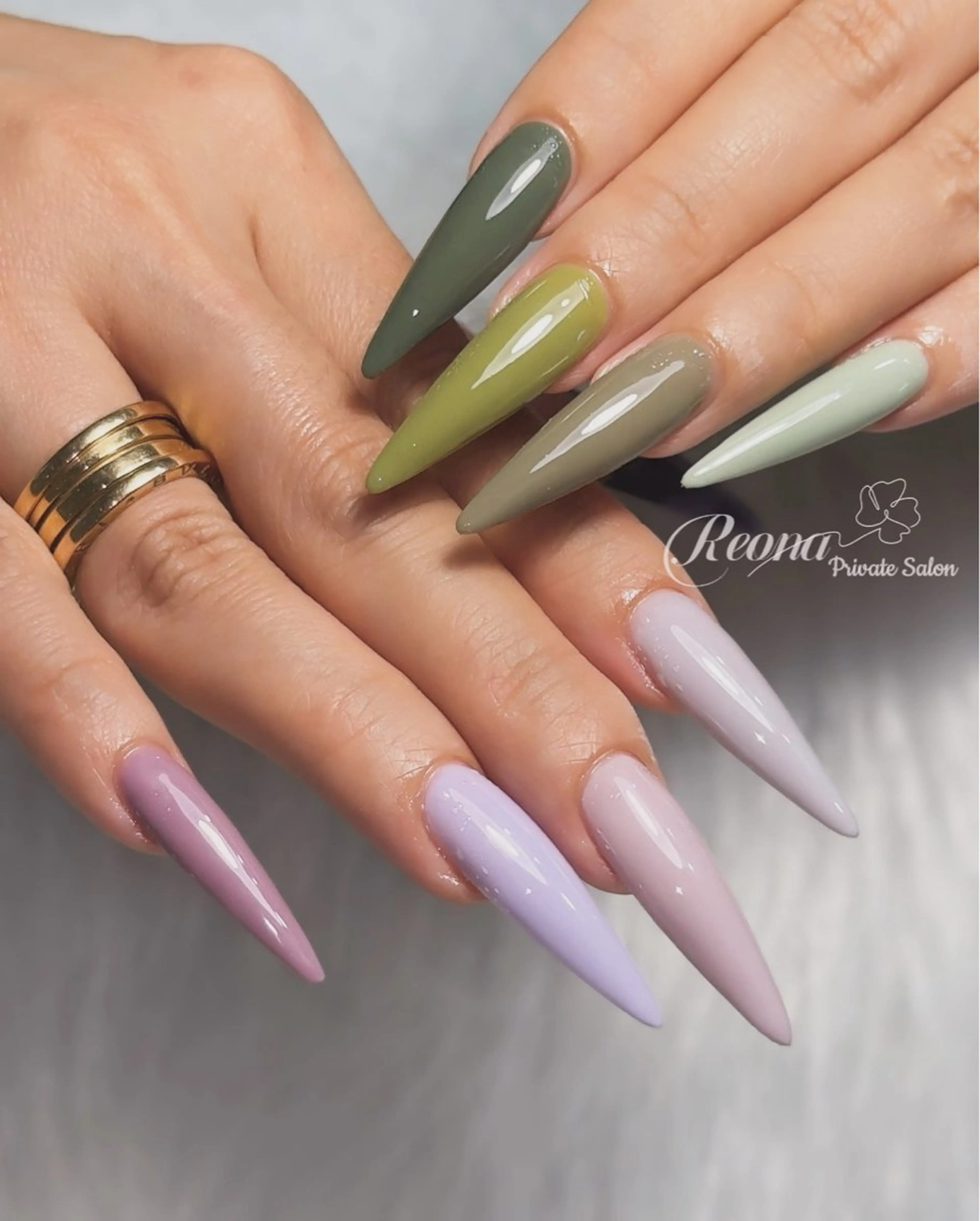 ネイル ジェルネイル ハート マグネットネイル ミラーネイル パラジェル Reona Nailのネイルデザイン