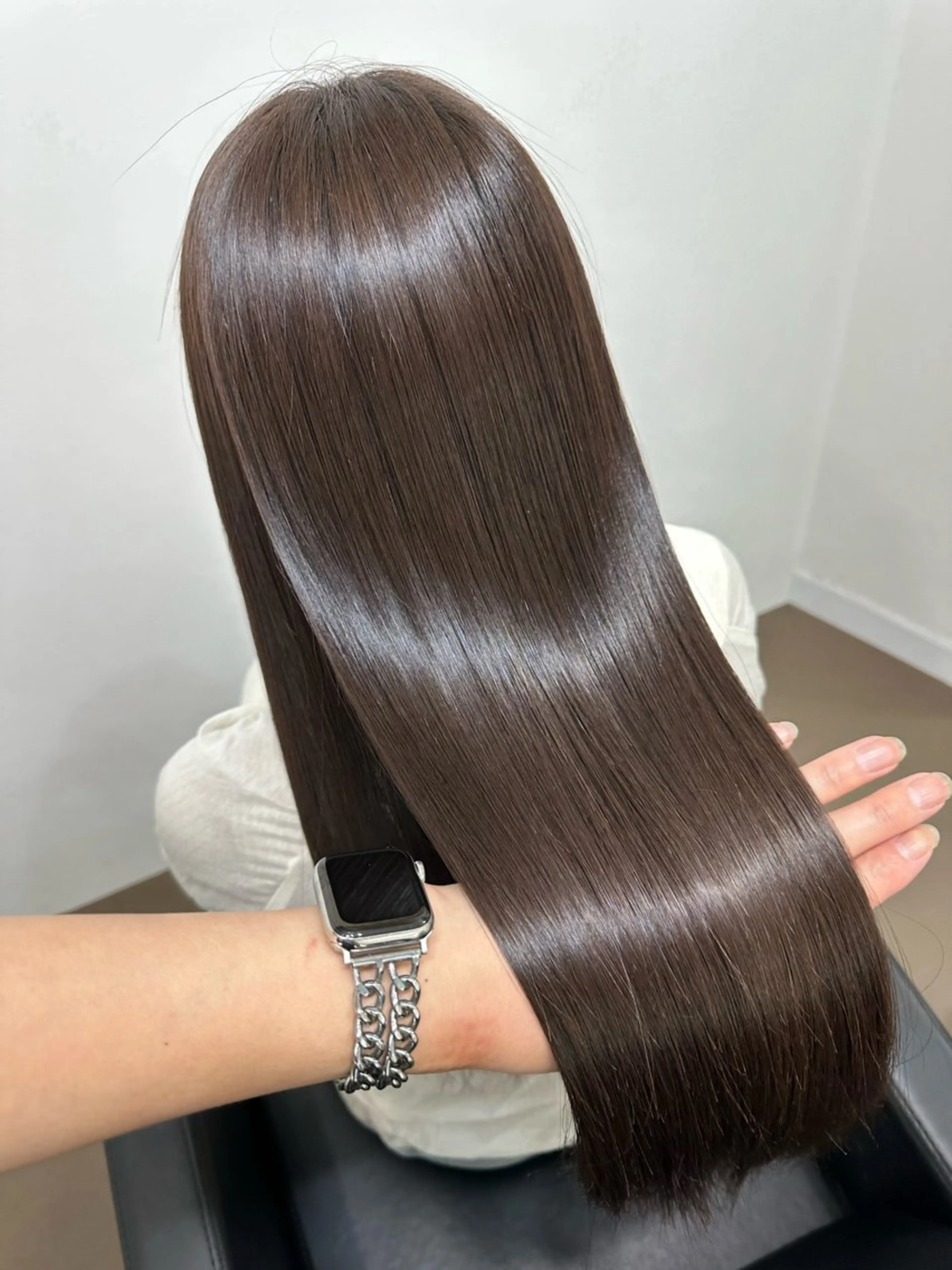 ロング ヘアカラー 縮毛矯正 川元 春奈のヘアスタイル