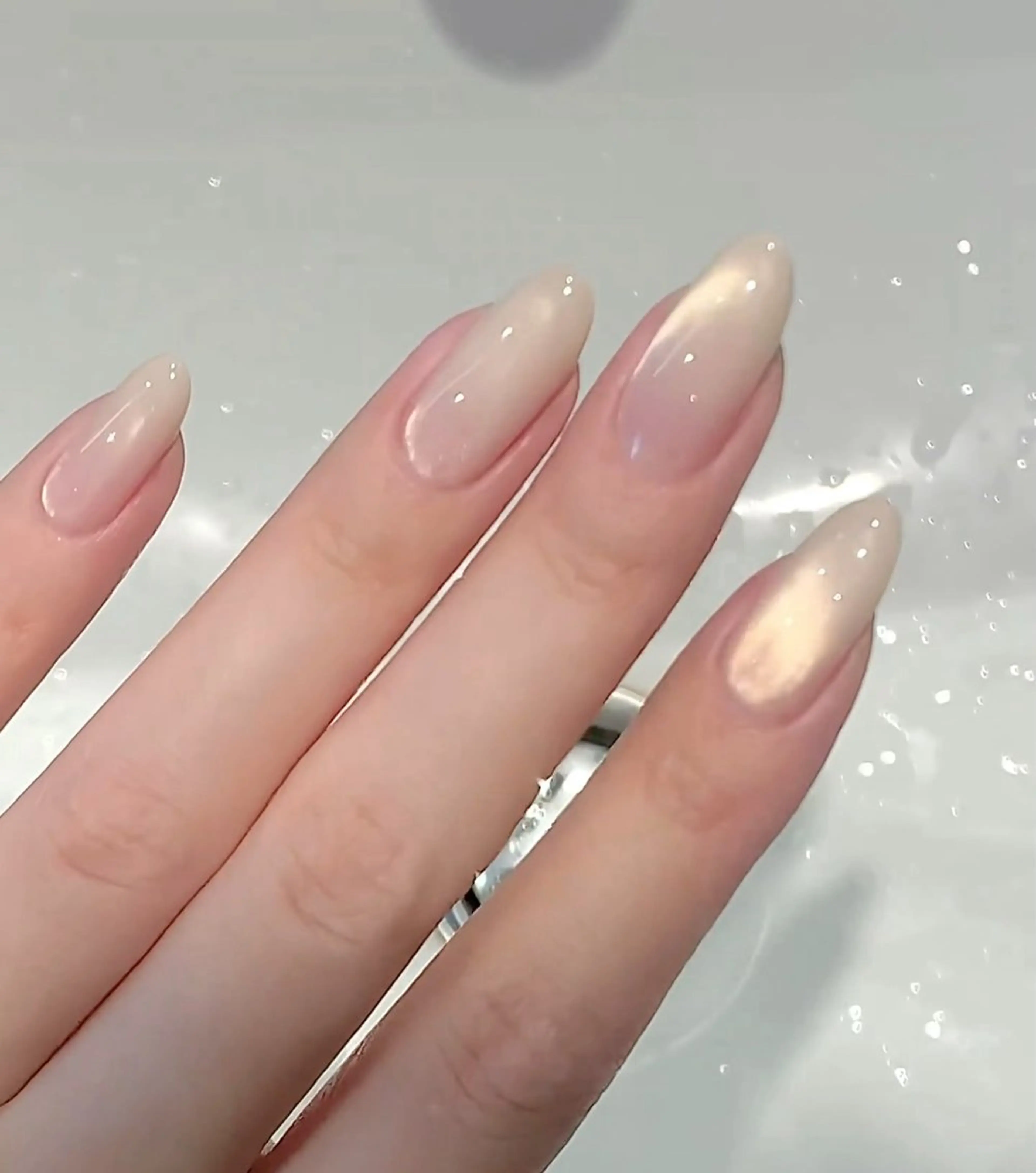 ネイル オーロラネイル フラワーネイル フットネイル フレンチネイル ジェルネイル ハンドネイル 長さだし専門 ありさのネイルデザイン