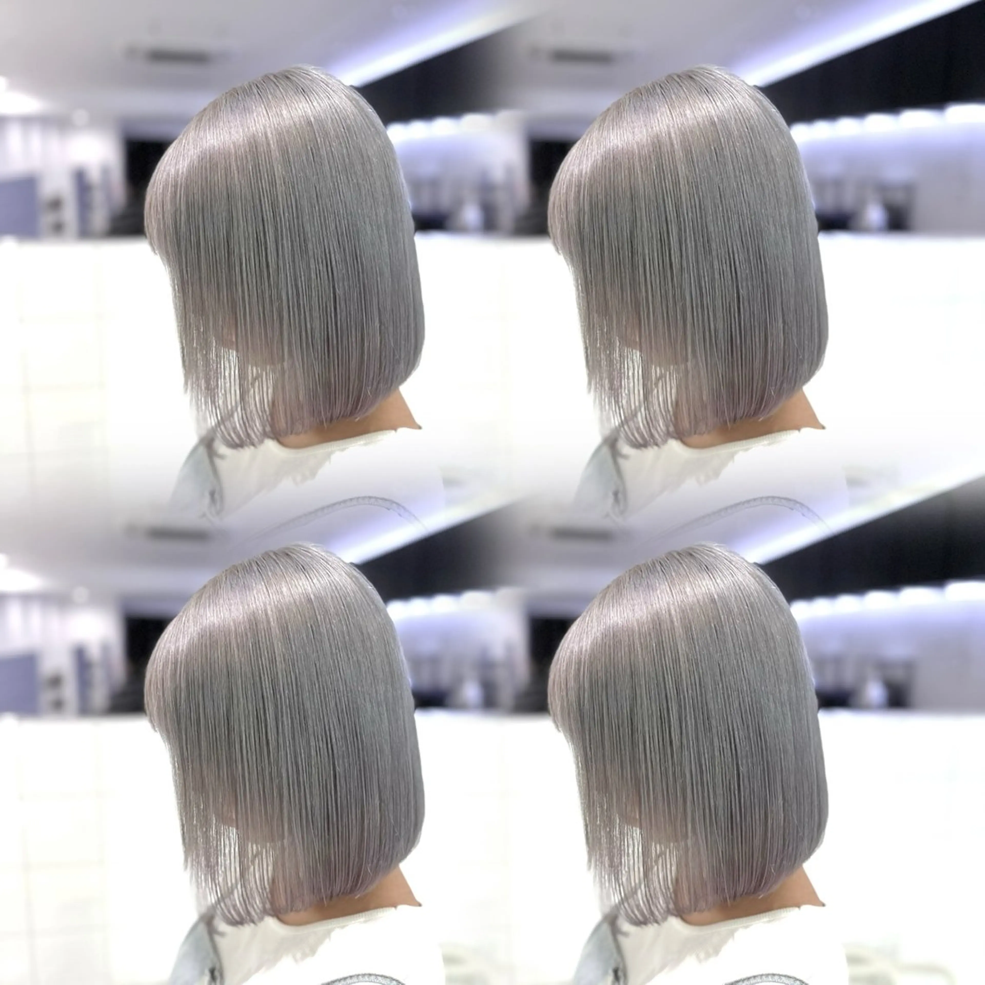 ミディアム カラー ヘアカラー ハイトーン/レイヤー 透明感/瑶平のヘアスタイル