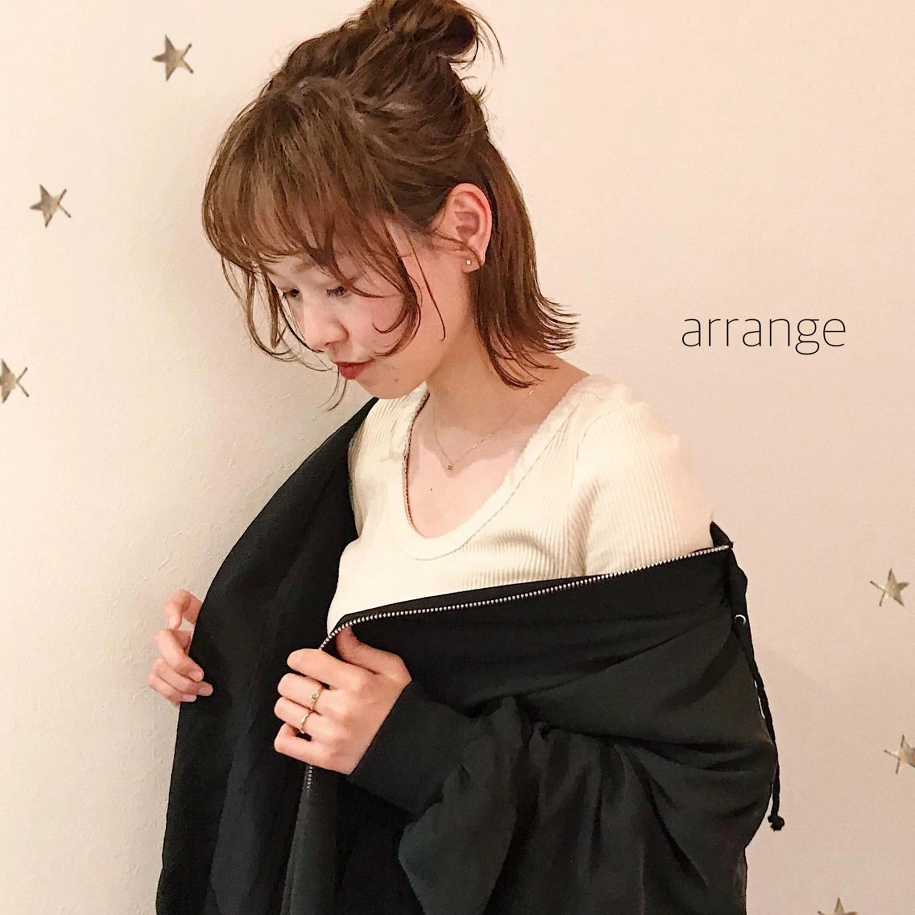 ミディアム ヘアアレンジ 市川 千夏のヘアスタイル