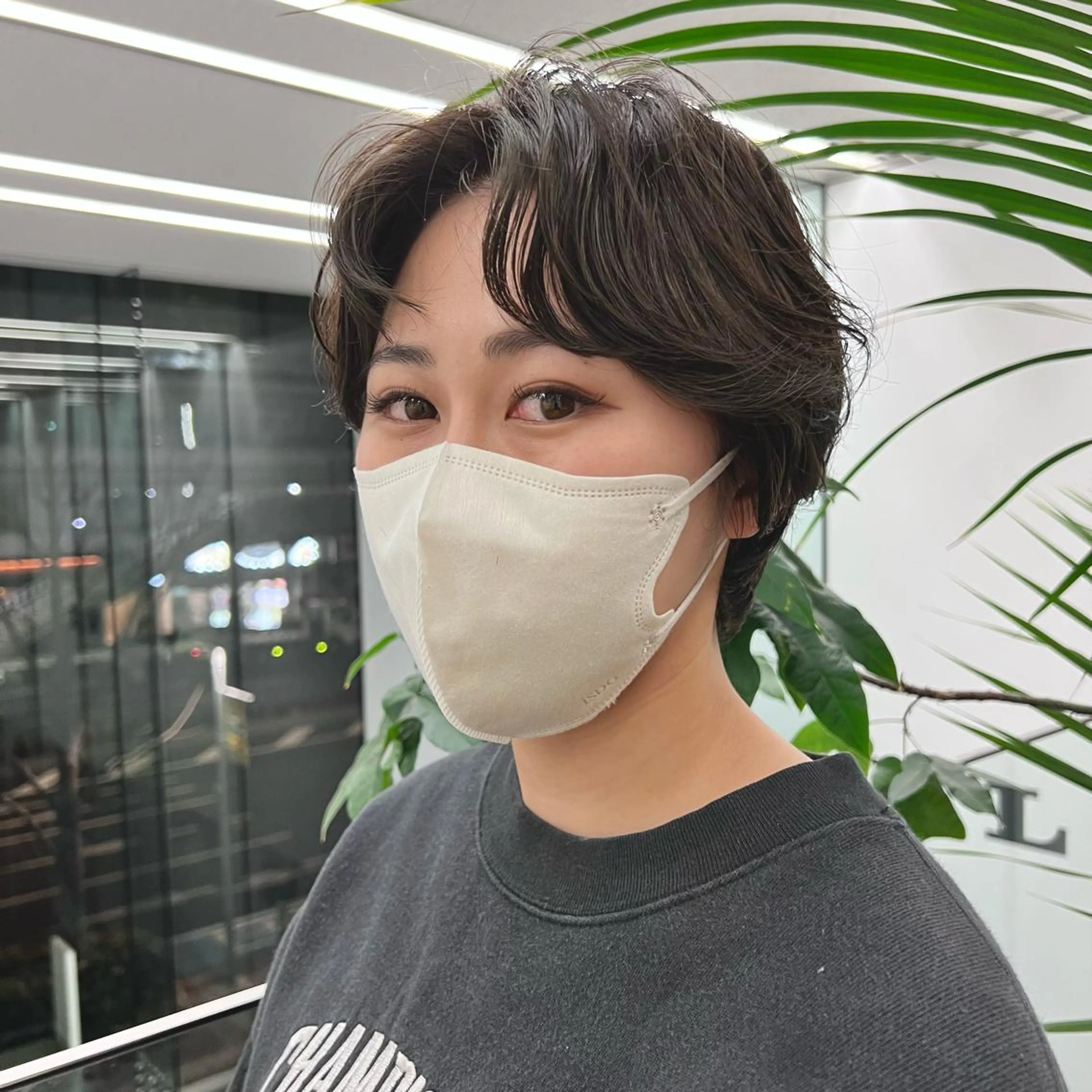 ショート パーマ 伸ばしかけ カット/パーマ たるみことりのヘアスタイル