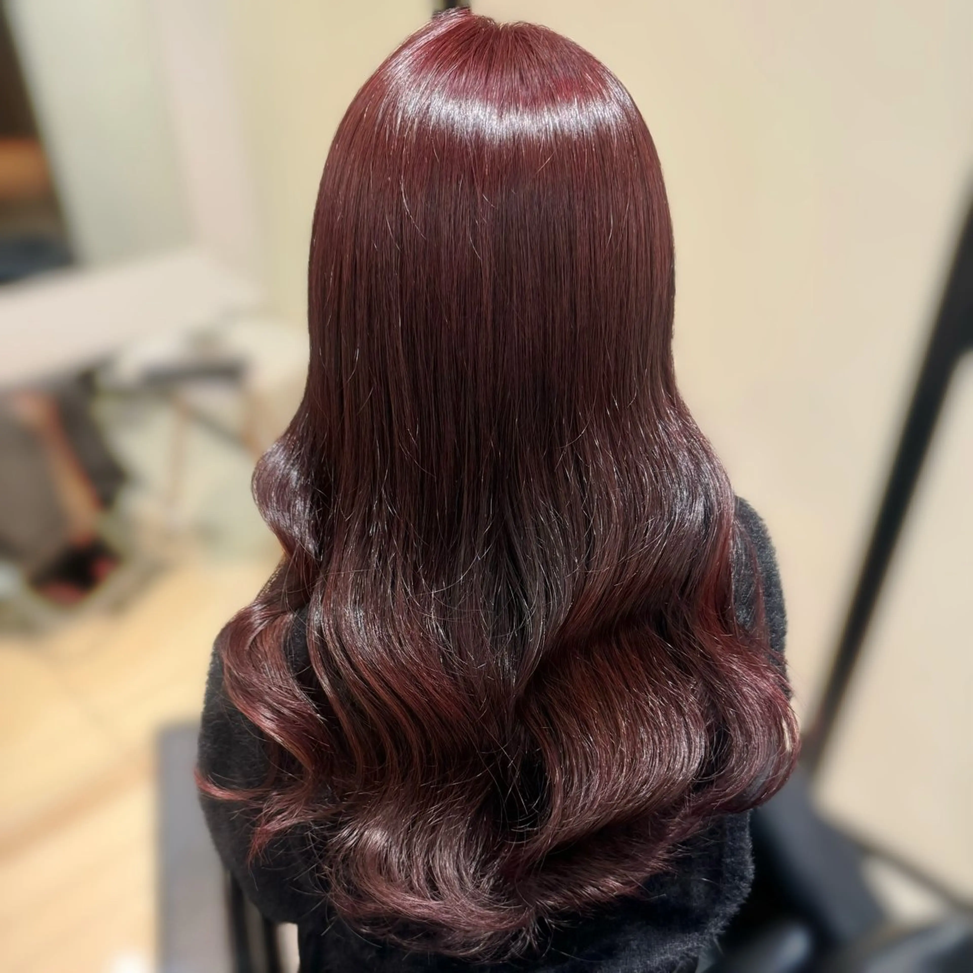 ロング カラー ブリーチ ボルドーカラー ブリーチなしカラー ブリーチなしカラー kana🐱のヘアスタイル
