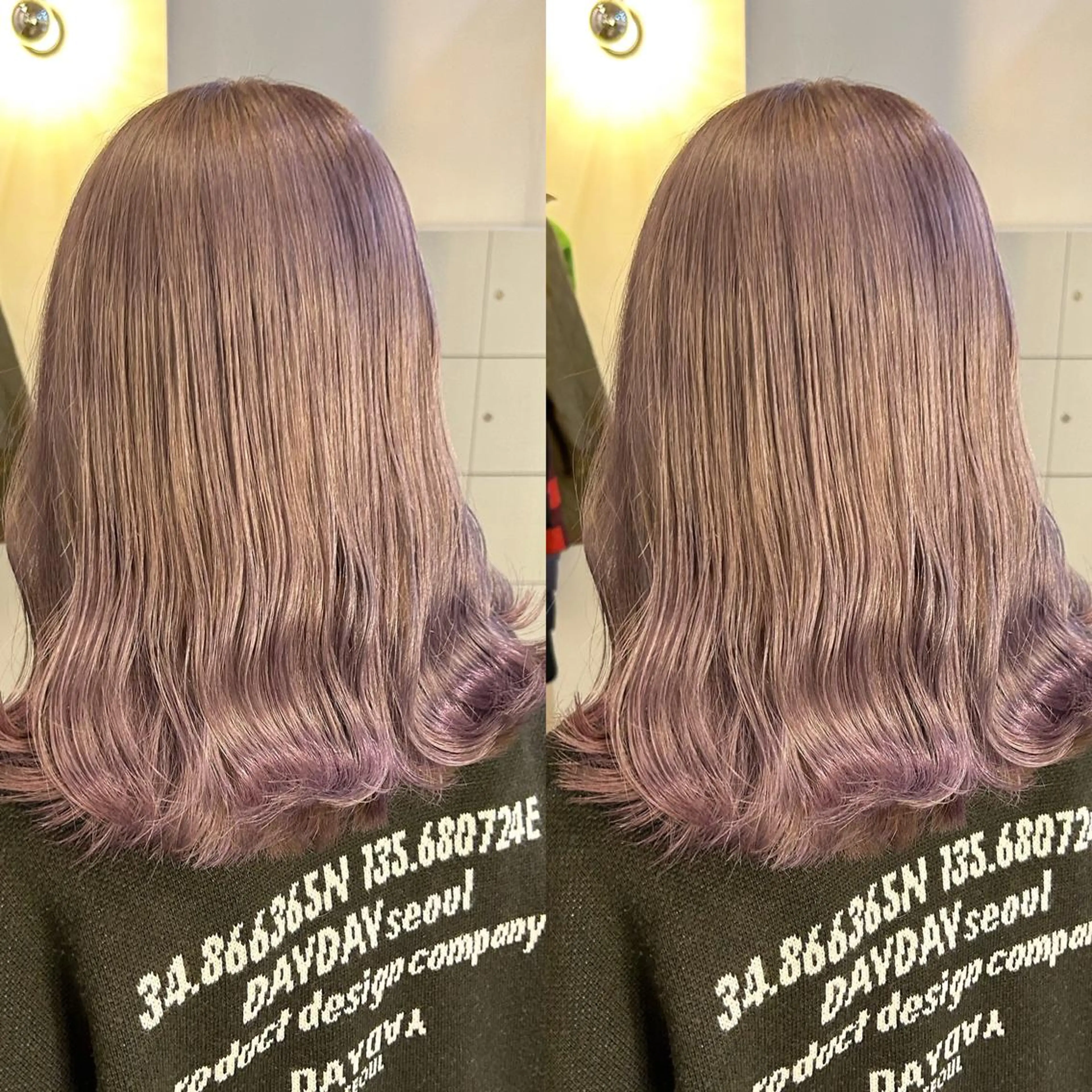 セミロング カラー カット ヘアカラー トリートメント yoriダブルカラー 代表すがわらのヘアスタイル