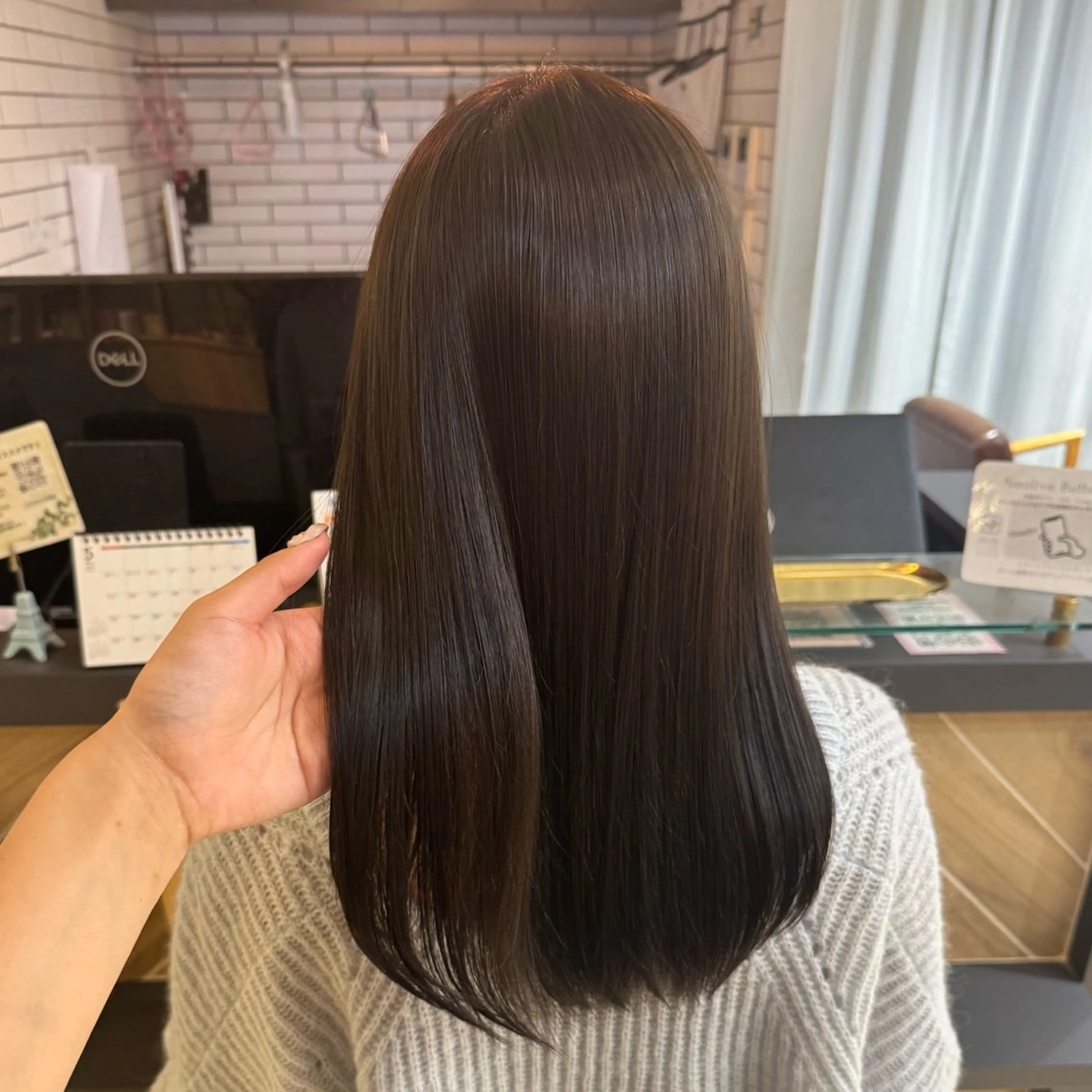 セミロング カラー アッシュ オリーブアッシュ カット ヘアカラー トリートメント 🍀ブリーチ/艶カラ ー🍀 コイケのヘアスタイル